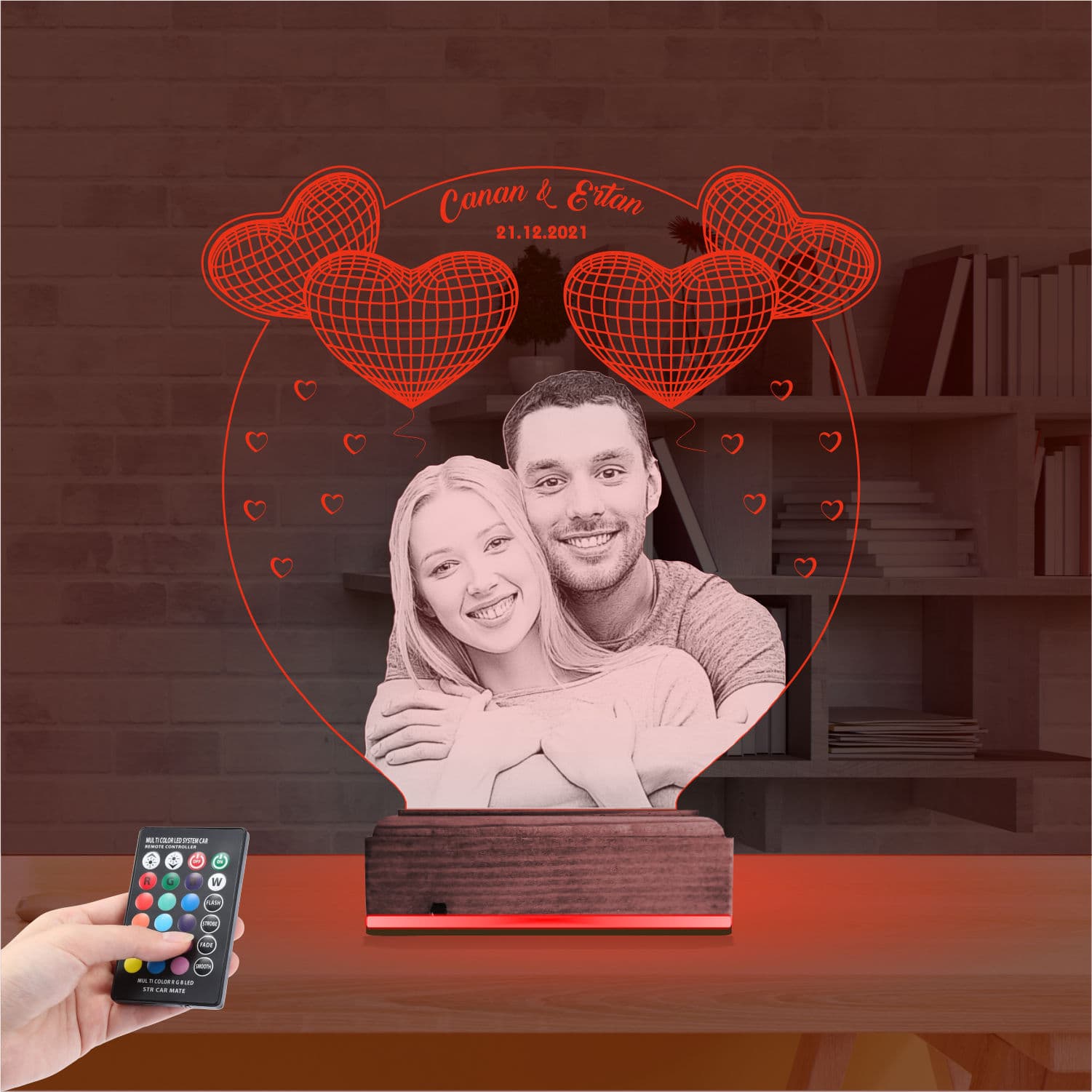 Фото и Сердца — 3D LED Ночник | Романтический подарок 7