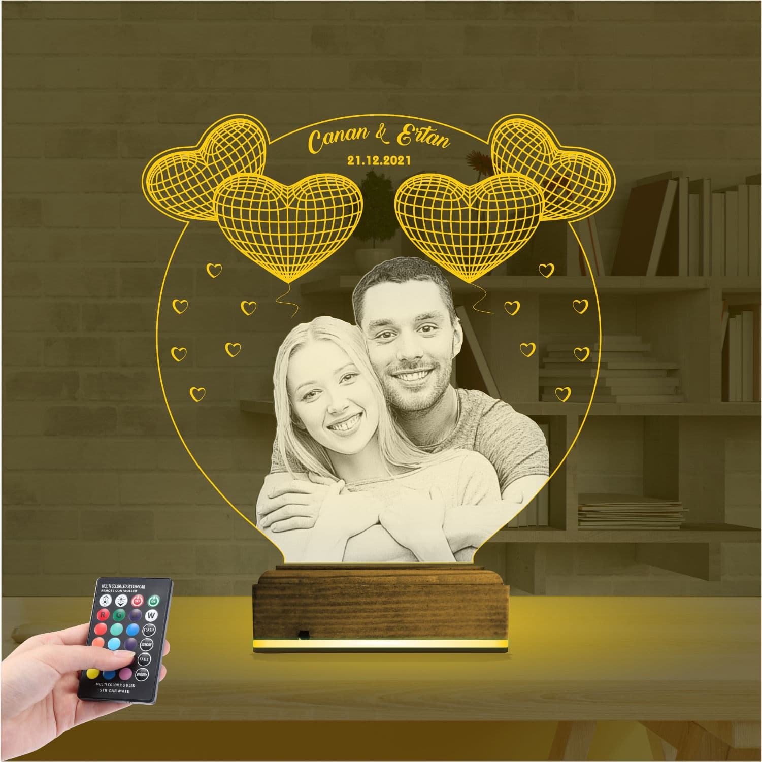 Фото и Сердца — 3D LED Ночник | Романтический подарок 8