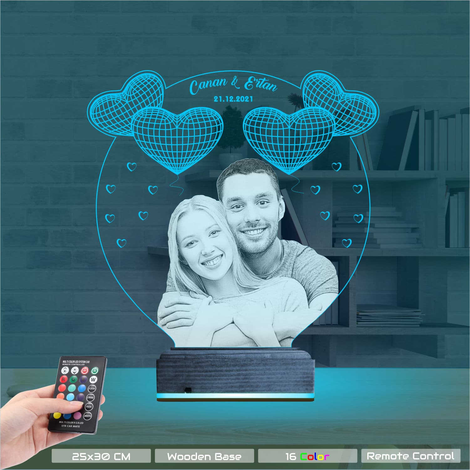 Фото и Сердца — 3D LED Ночник | Романтический подарок 9