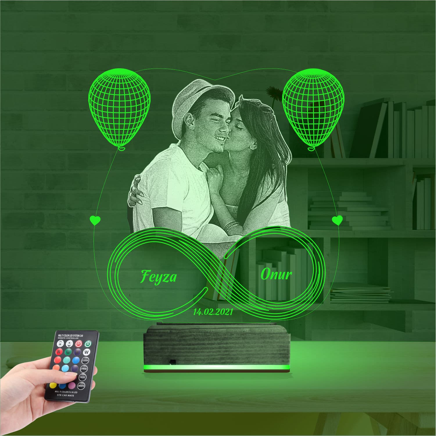 Влюбленная пара с бесконечностью — 3D LED Ночник | Подарок любимым 6