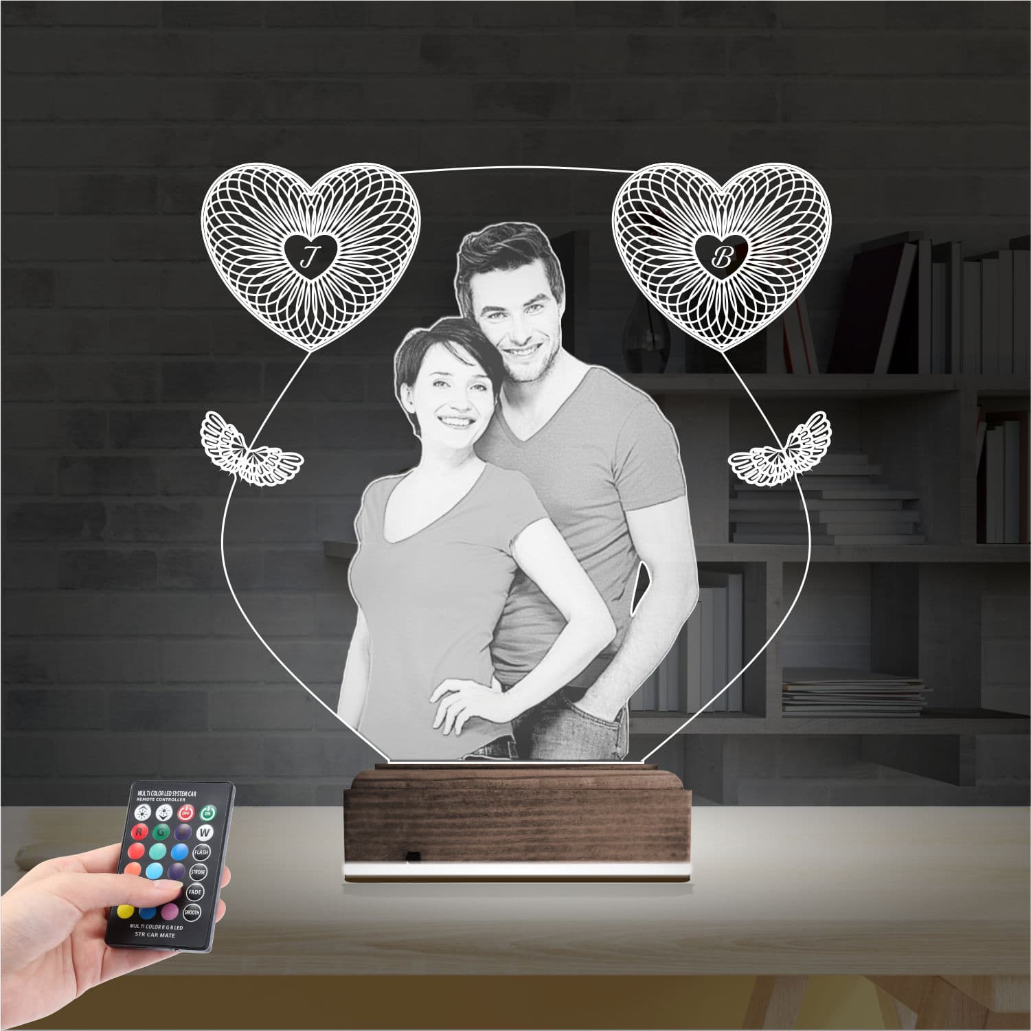 Фото пары и сердца — 3D LED Ночник | Подарок любимым 2