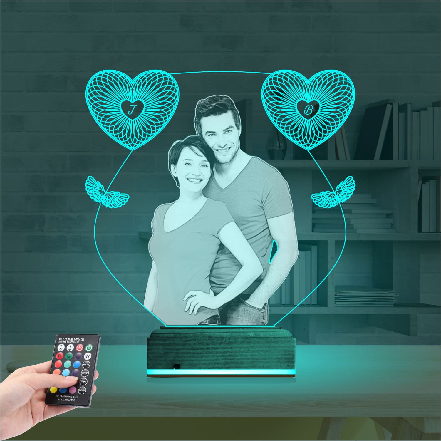 Фото пары и сердца — 3D LED Ночник | Подарок любимым 3