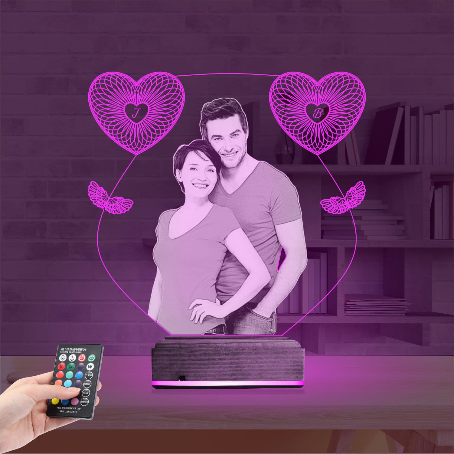 Фото пары и сердца — 3D LED Ночник | Подарок любимым 4