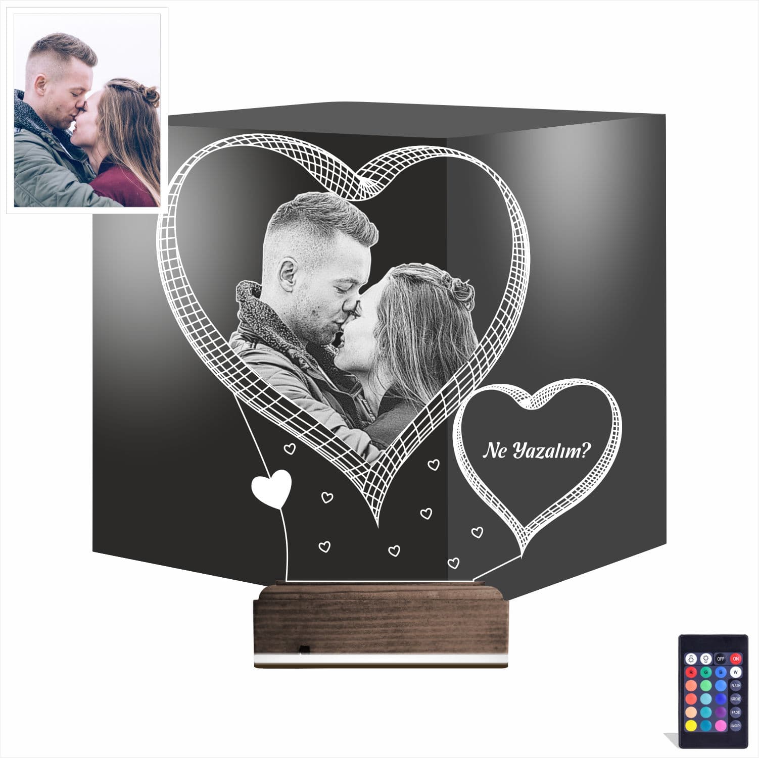 Сердце с вашим фото — 3D LED Ночник | Романтический подарок 1