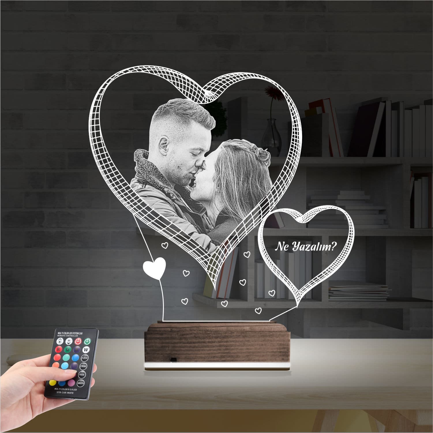 Сердце с вашим фото — 3D LED Ночник | Романтический подарок 2