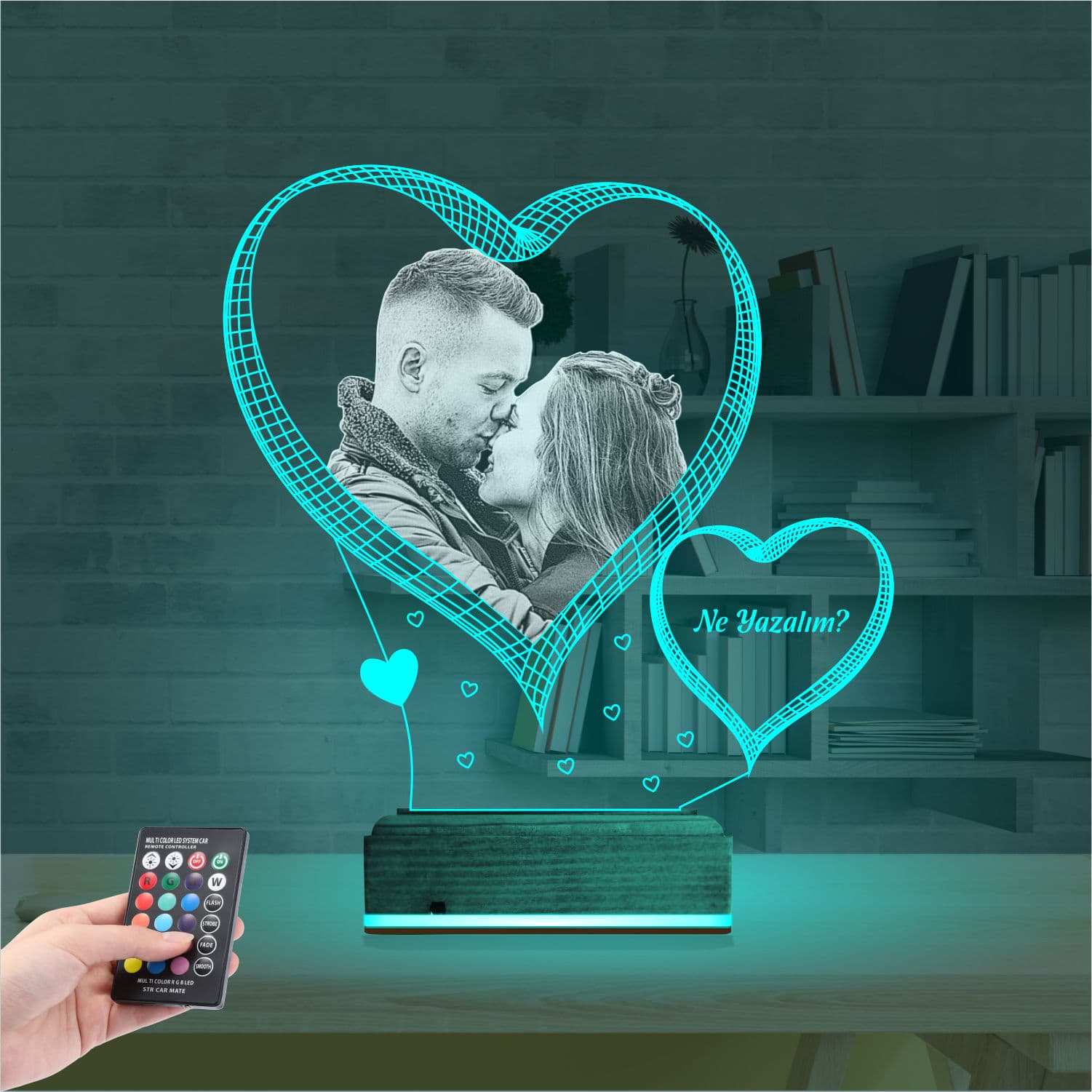 Сердце с вашим фото — 3D LED Ночник | Романтический подарок 3