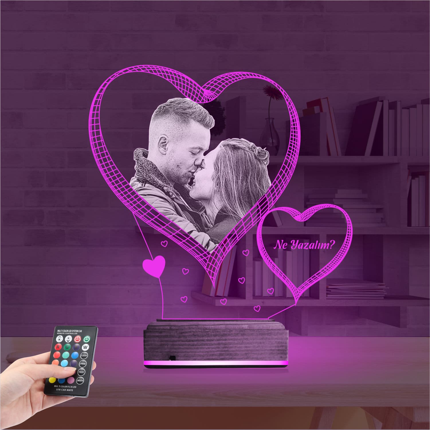 Сердце с вашим фото — 3D LED Ночник | Романтический подарок 4