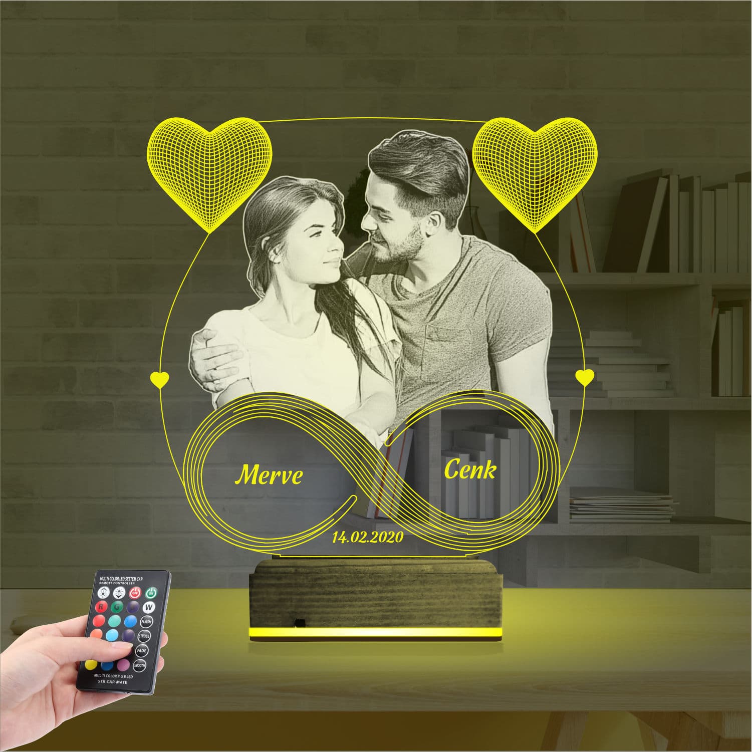 Пара и Бесконечность — 3D LED Ночник | Подарок на годовщину 5