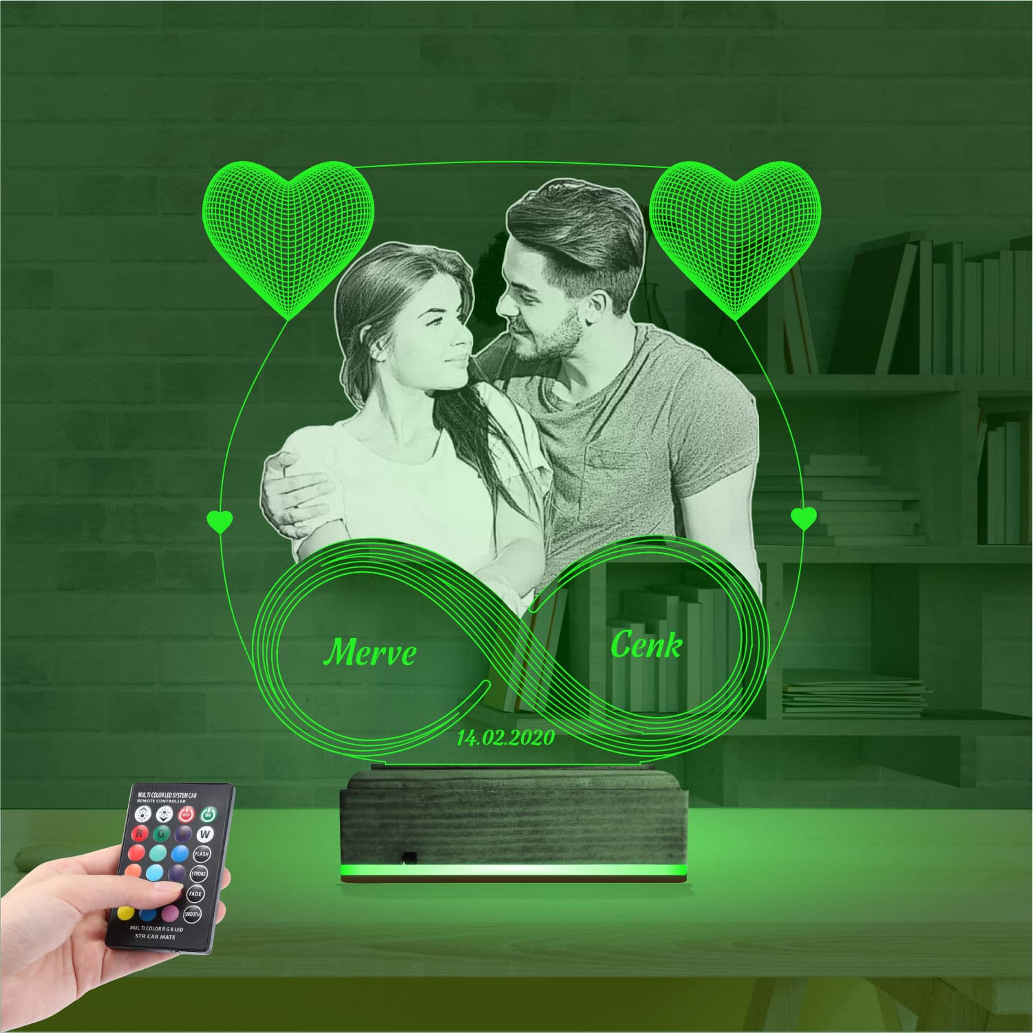 Пара и Бесконечность — 3D LED Ночник | Подарок на годовщину 6