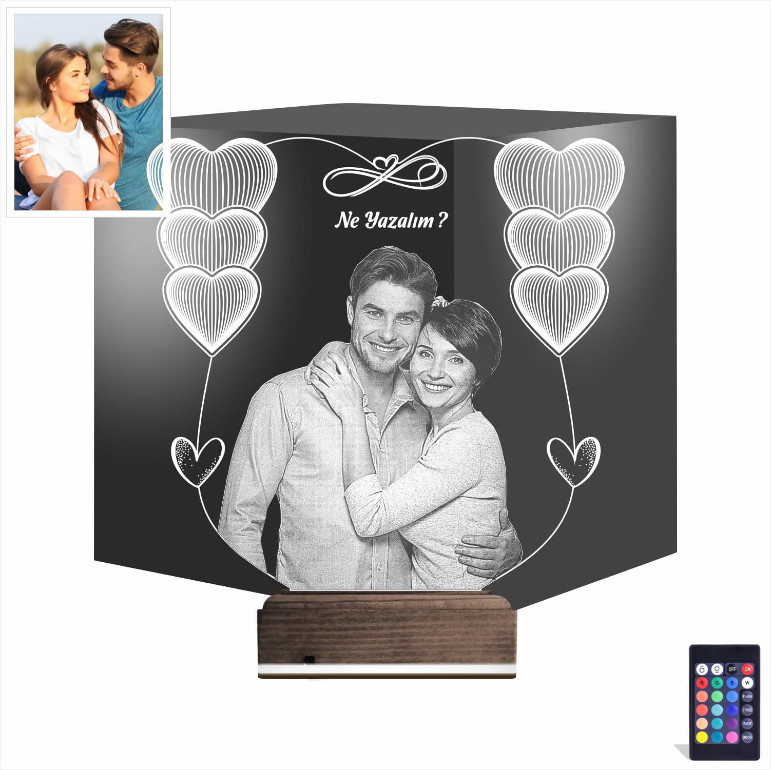 Пара с сердцами — 3D LED Ночник | Подарок любимым 1