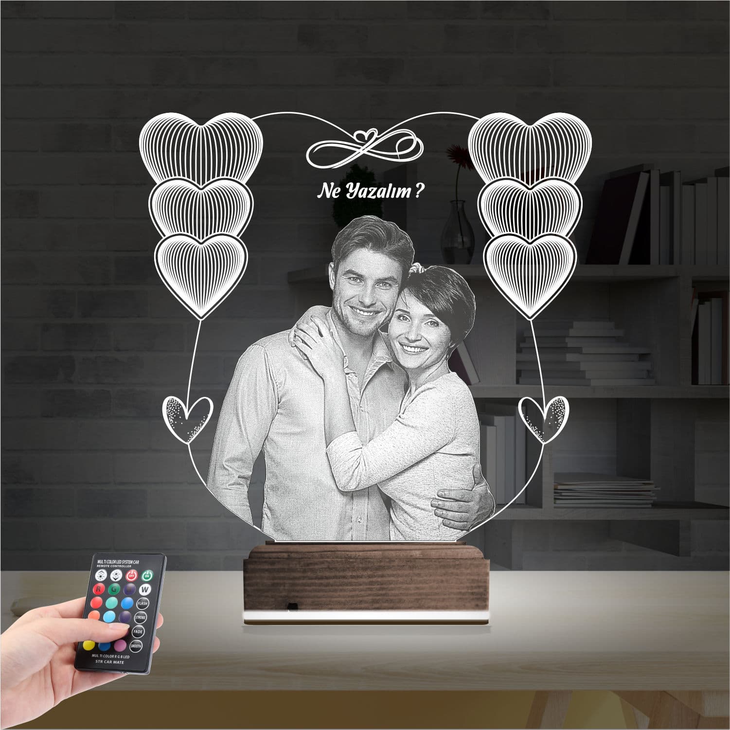 Пара с сердцами — 3D LED Ночник | Подарок любимым 2