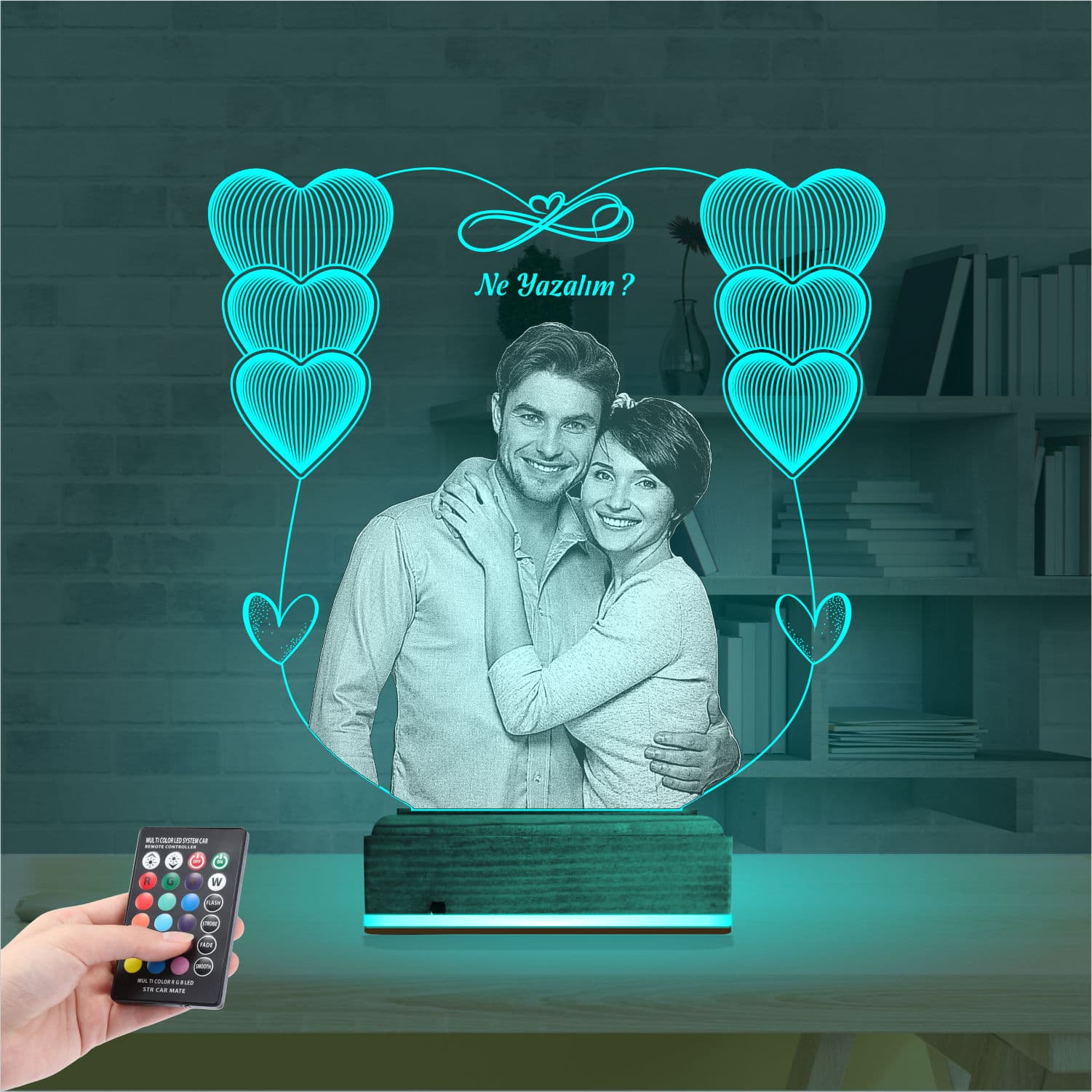 Пара с сердцами — 3D LED Ночник | Подарок любимым 3