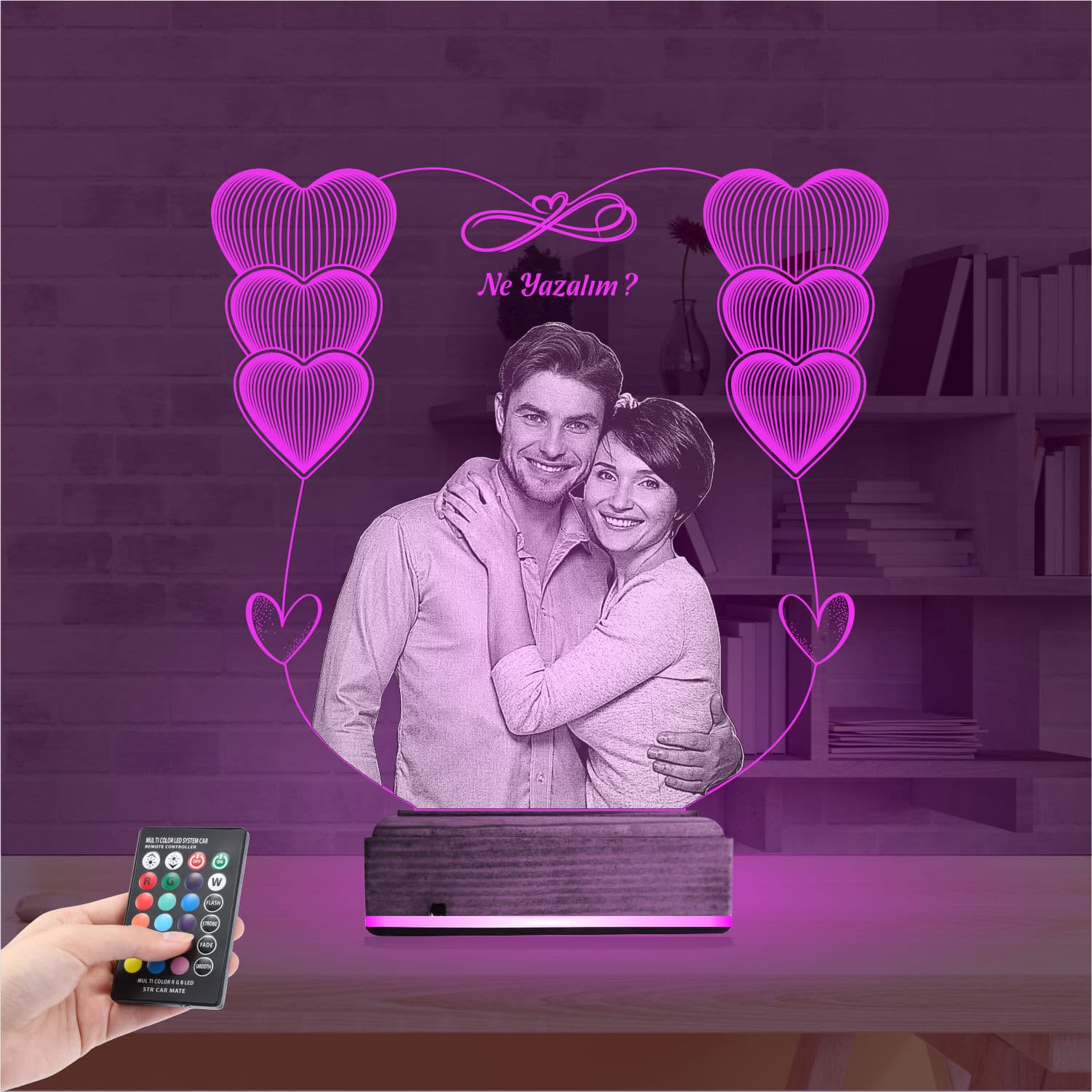 Пара с сердцами — 3D LED Ночник | Подарок любимым 4