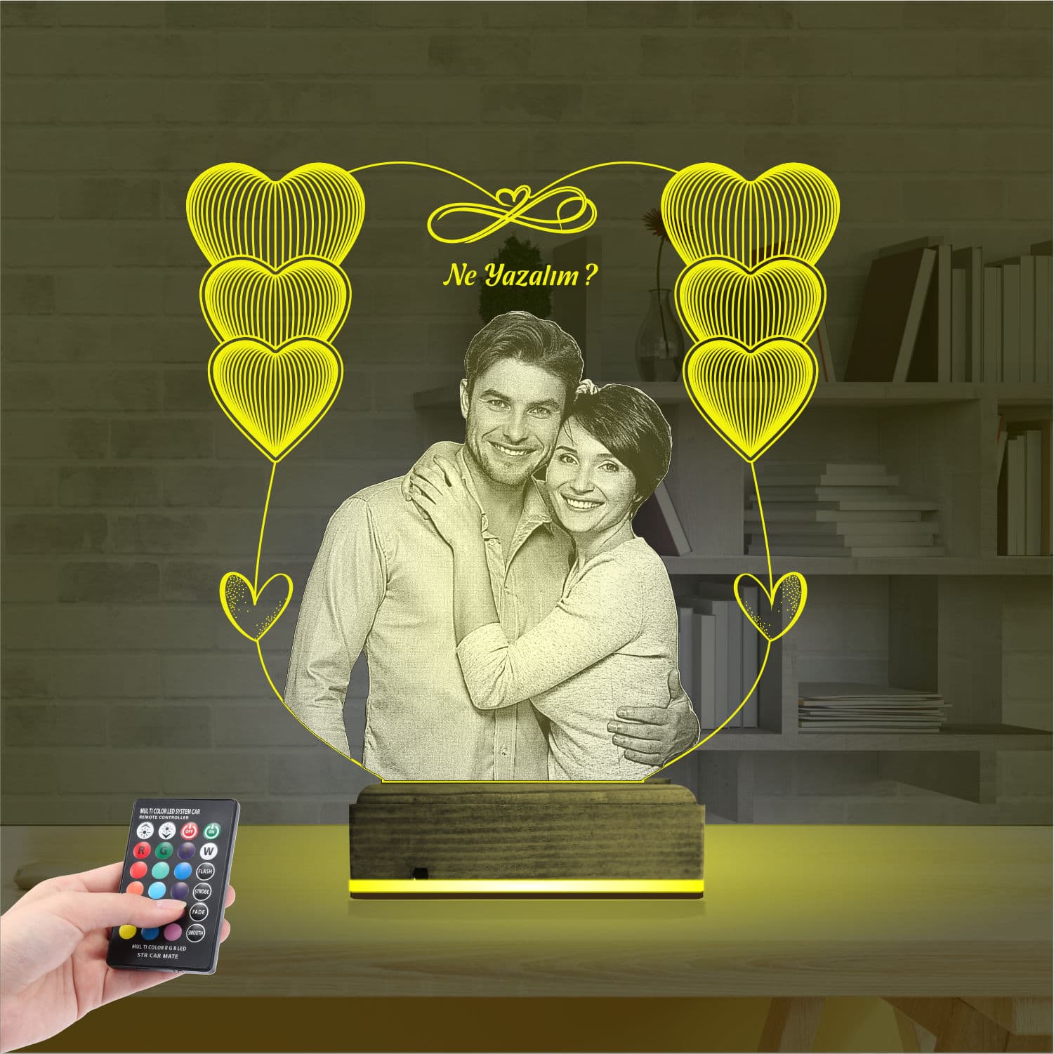 Пара с сердцами — 3D LED Ночник | Подарок любимым 5