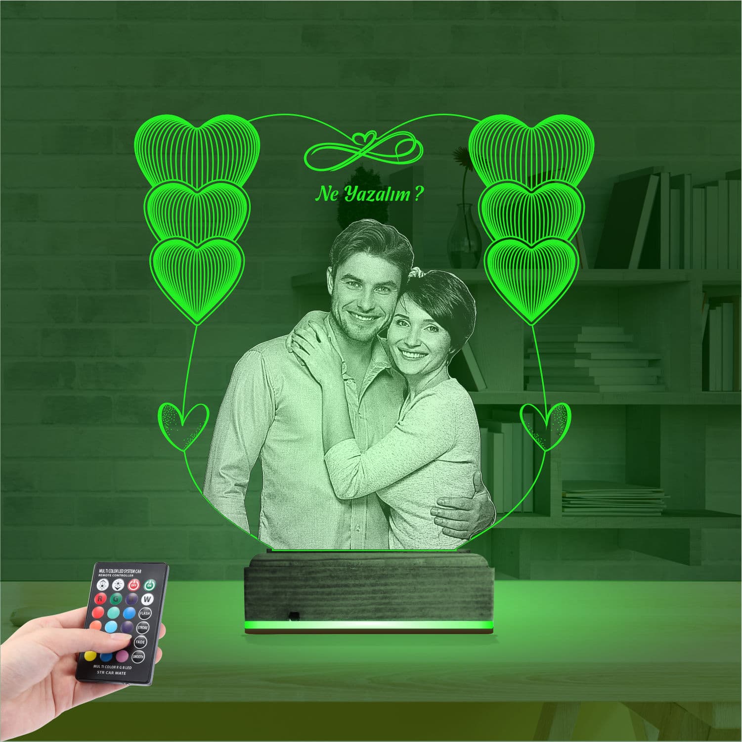 Пара с сердцами — 3D LED Ночник | Подарок любимым 6