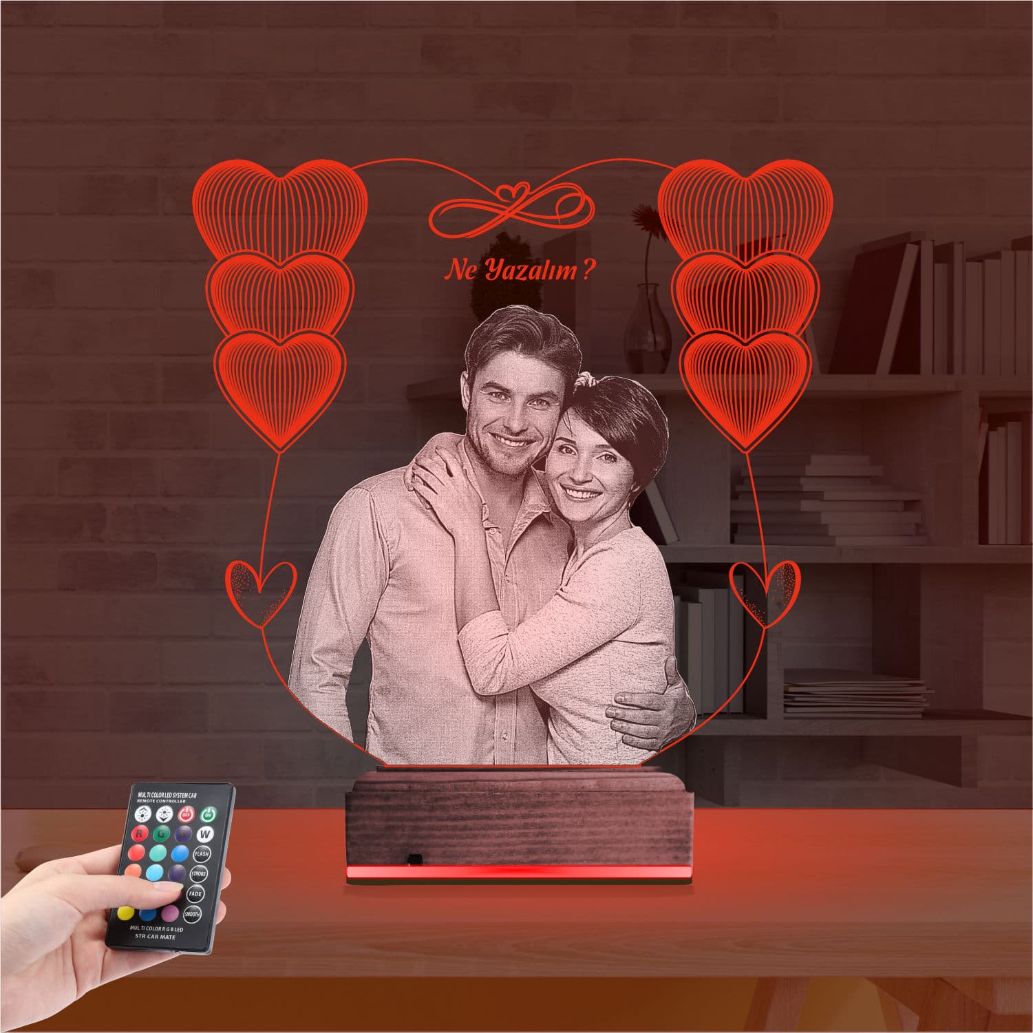 Пара с сердцами — 3D LED Ночник | Подарок любимым 7