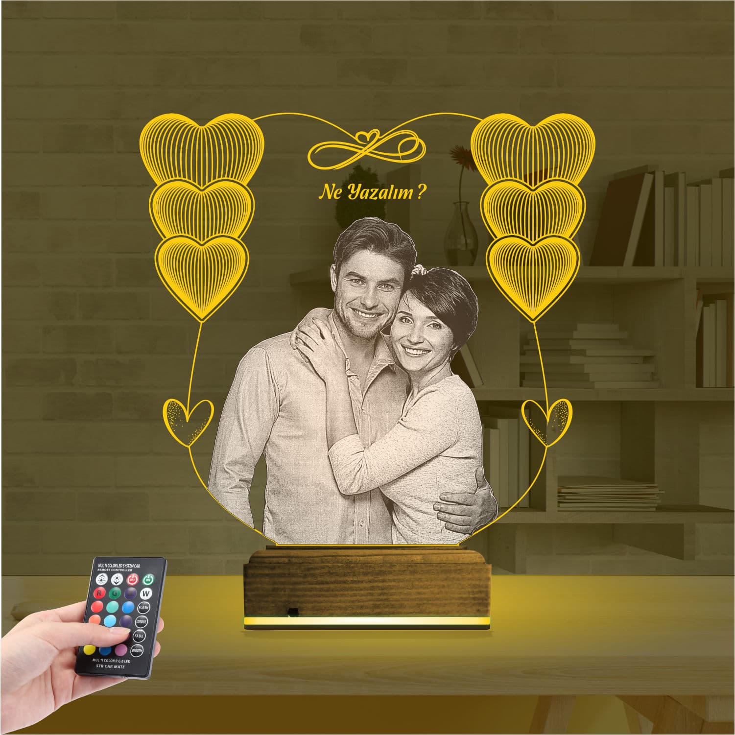 Пара с сердцами — 3D LED Ночник | Подарок любимым 8