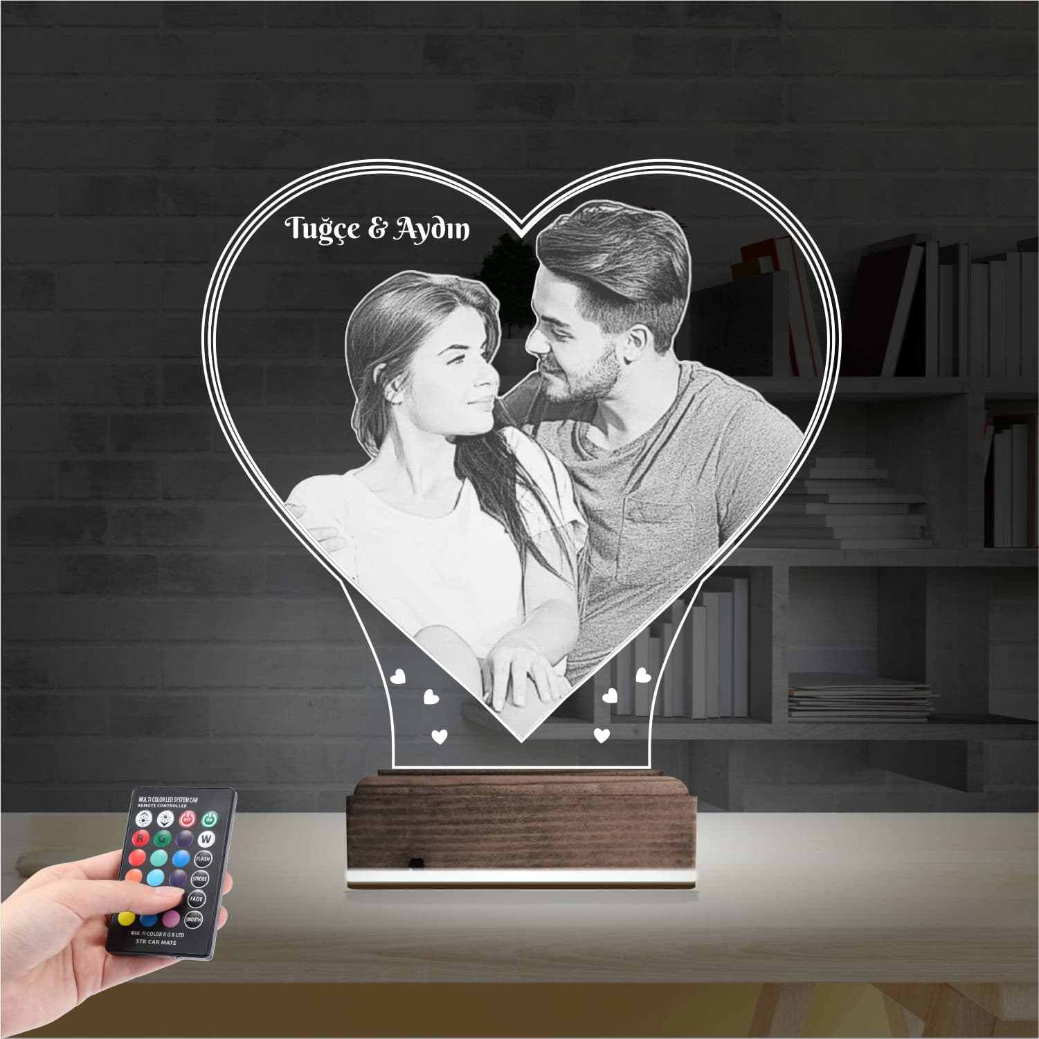 Сердце с фото 3D Ночник 2