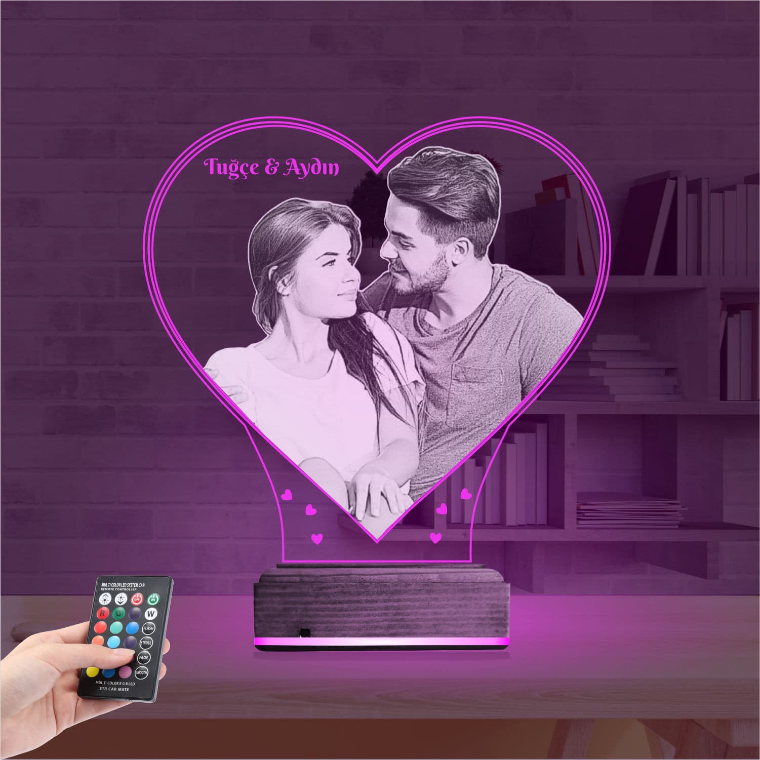 Сердце с фото 3D Ночник 4