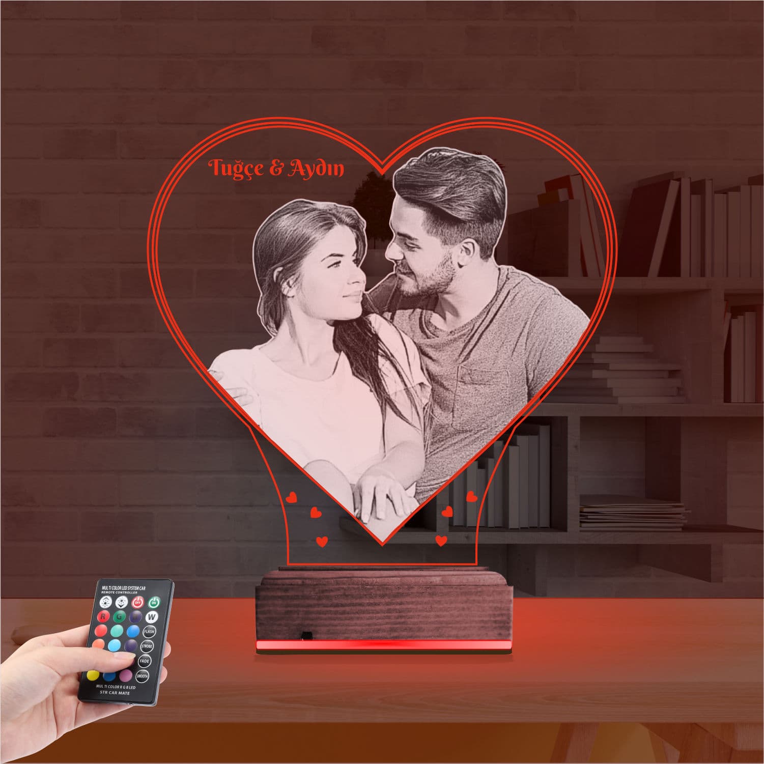 Сердце с фото 3D Ночник 7