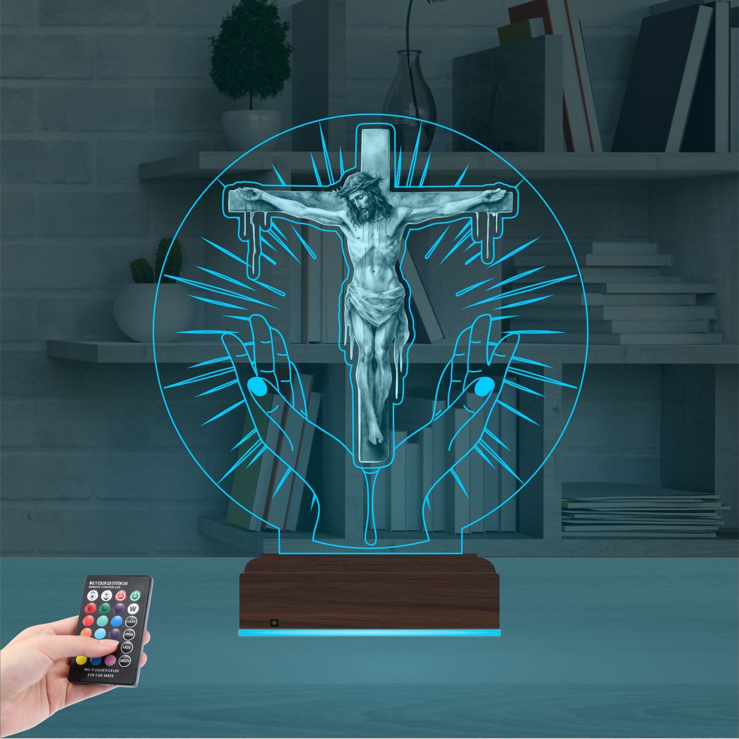 Иисус Христос — 3D LED Ночник | Духовный подарок 9