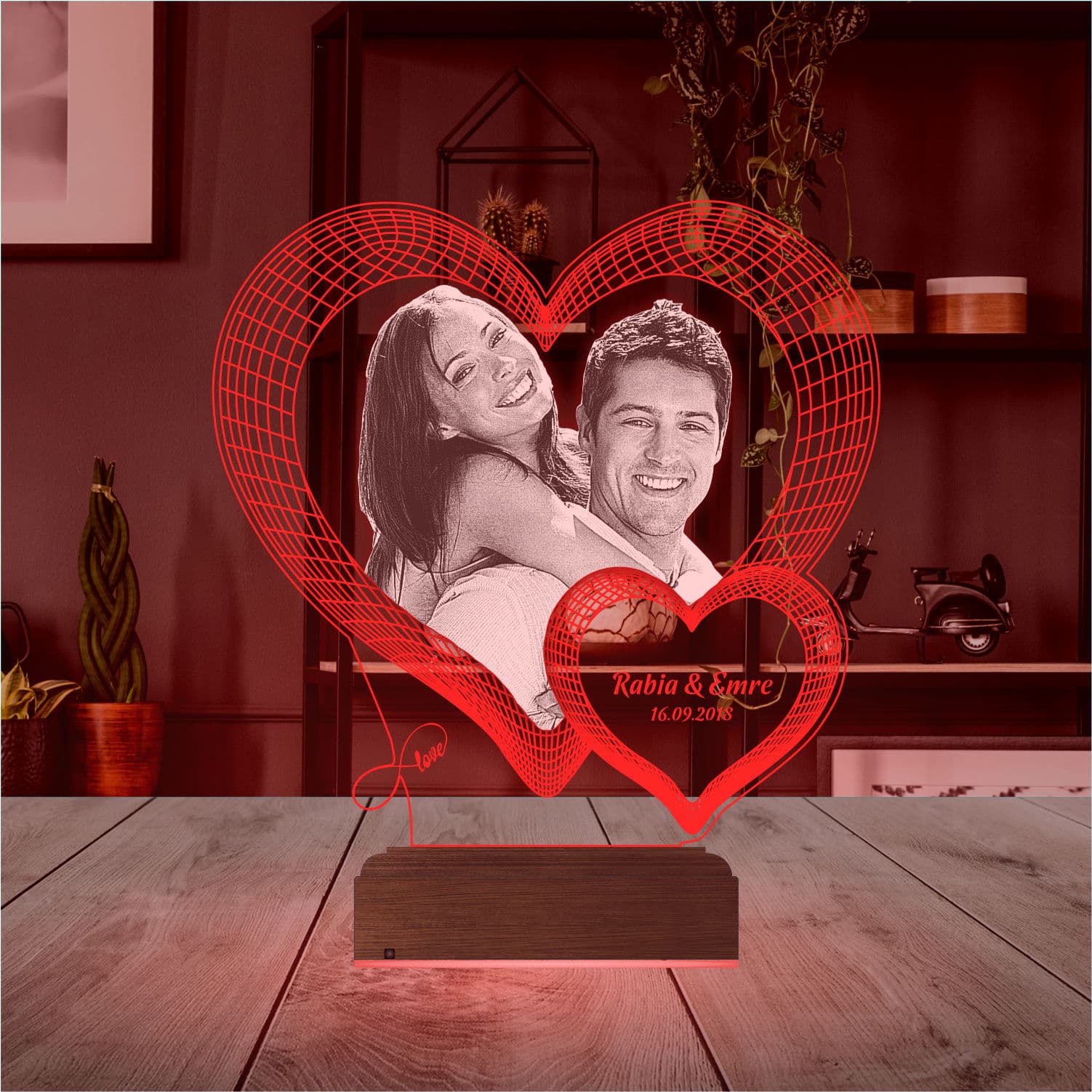 Сердце с вашим фото — 3D LED Ночник | Подарок на годовщину 4