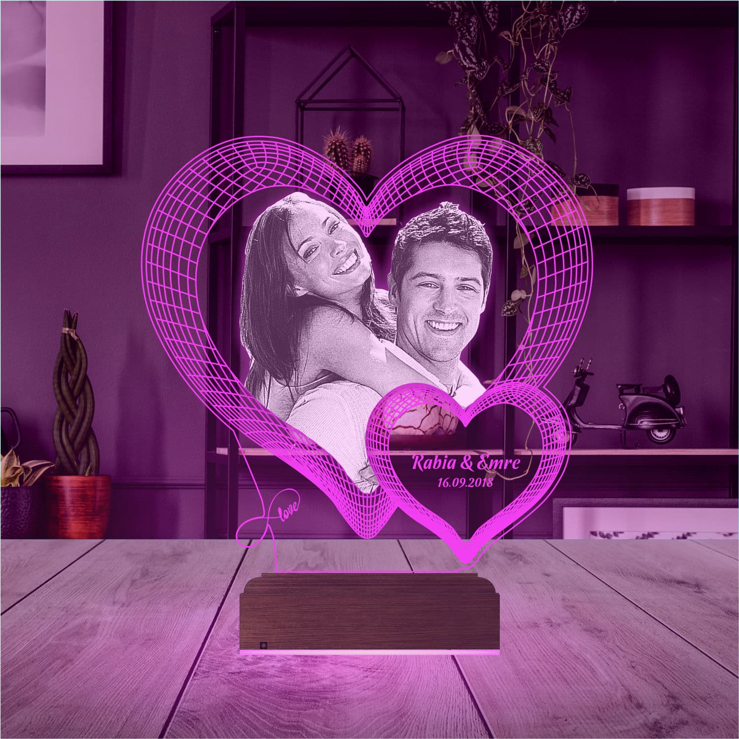 Сердце с вашим фото — 3D LED Ночник | Подарок на годовщину 5