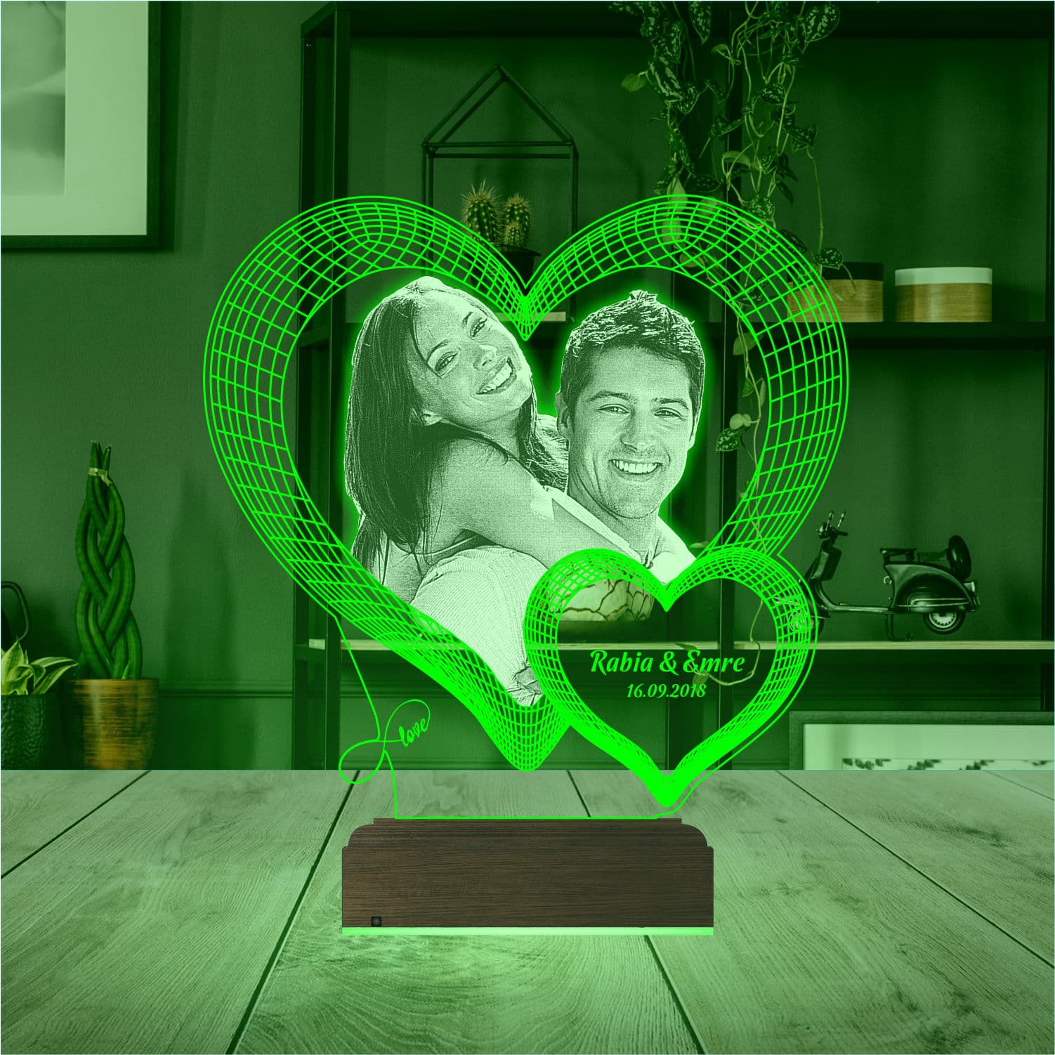 Сердце с вашим фото — 3D LED Ночник | Подарок на годовщину 7
