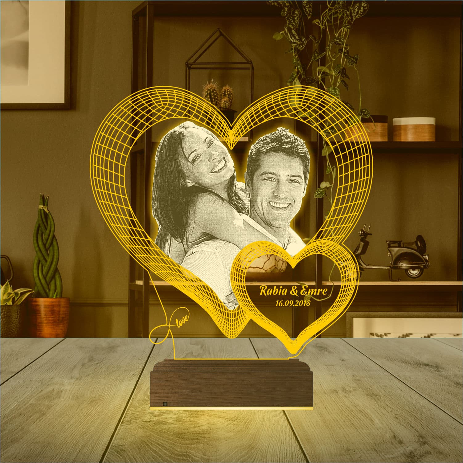 Сердце с вашим фото — 3D LED Ночник | Подарок на годовщину 8