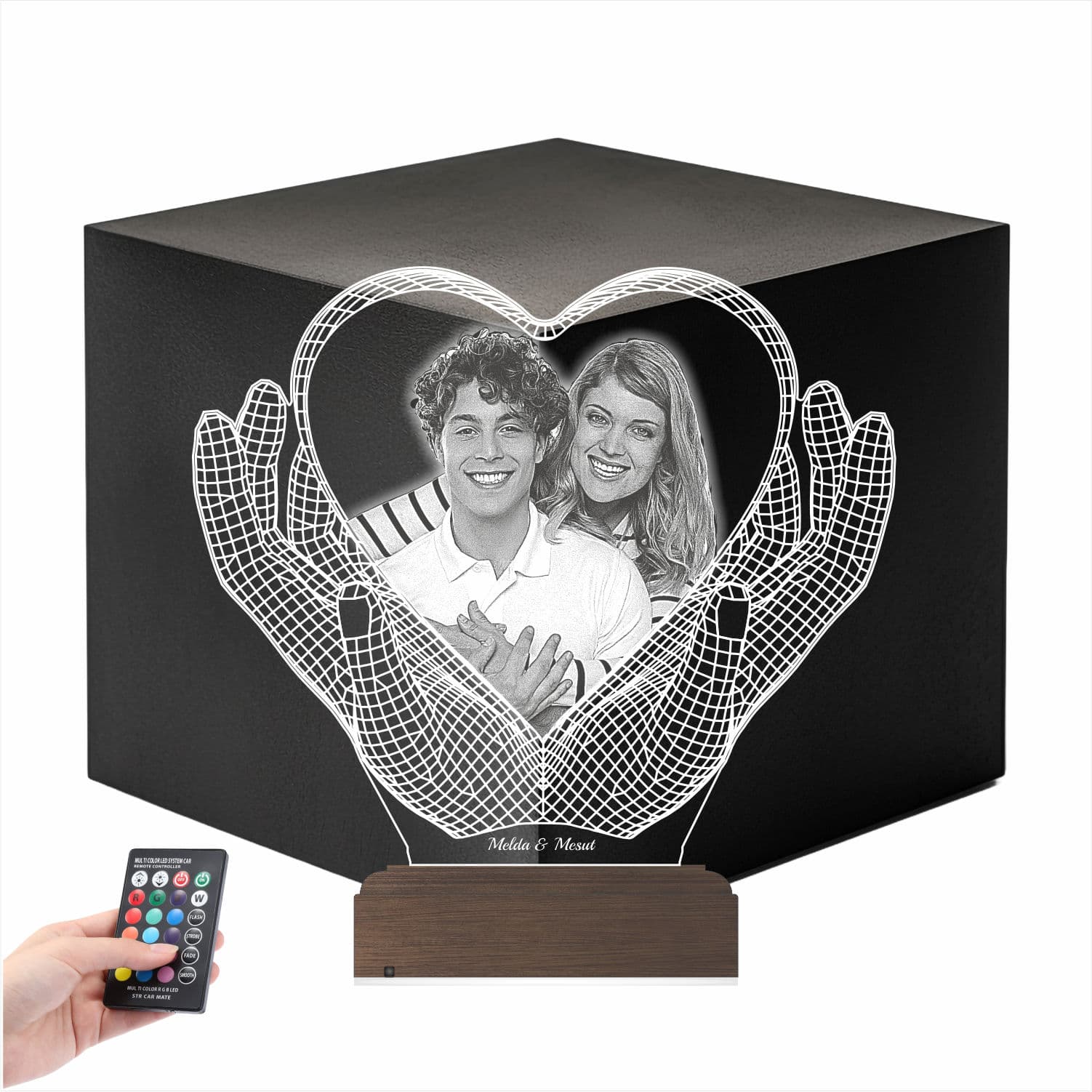 Сердце с вашим фото — 3D LED Ночник | Подарок влюбленным