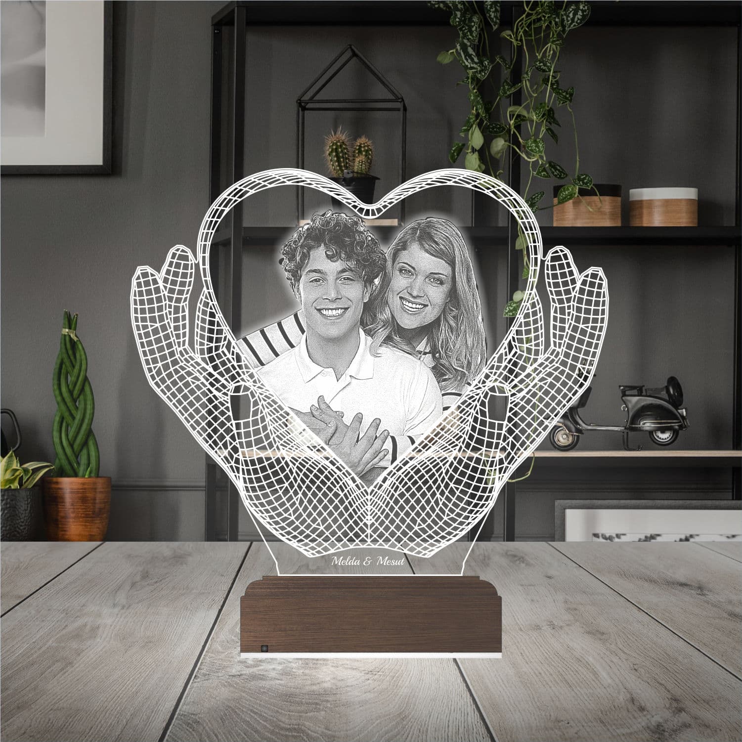 Сердце с вашим фото — 3D LED Ночник | Подарок влюбленным