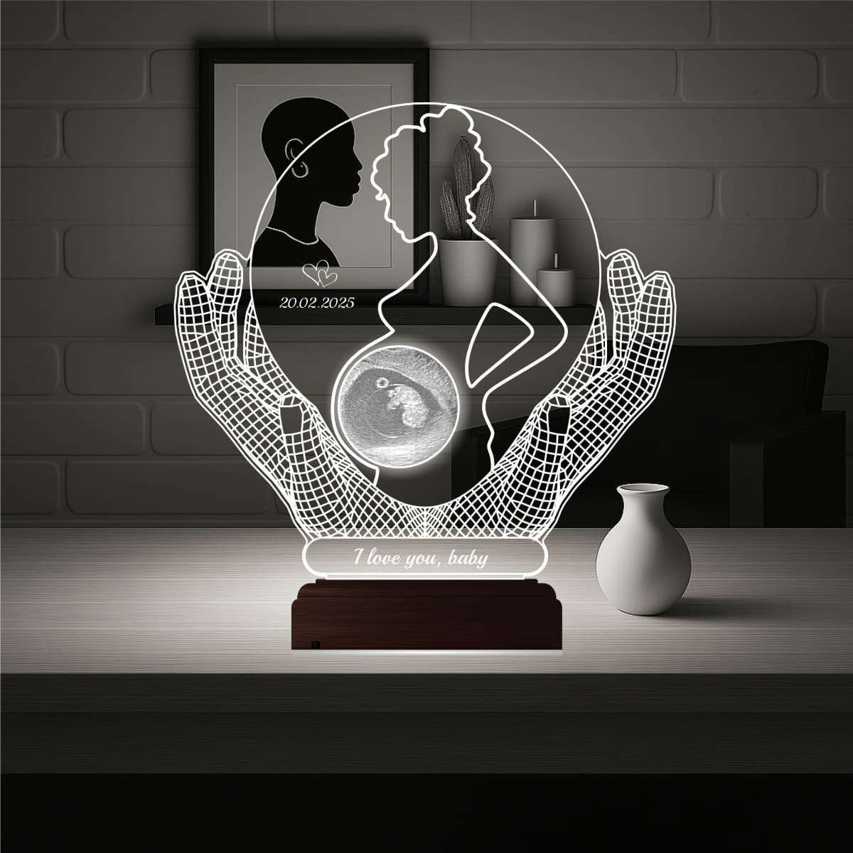 Беременная женщина и УЗИ — 3D LED Ночник | Подарок будущей маме 2