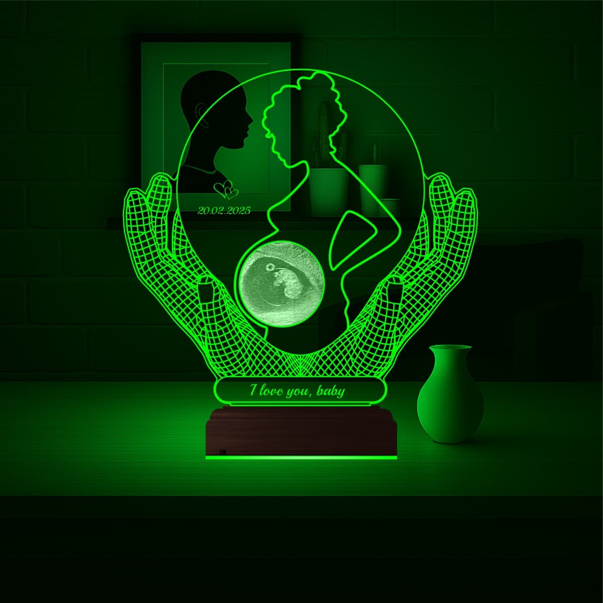 Беременная женщина и УЗИ — 3D LED Ночник | Подарок будущей маме 5