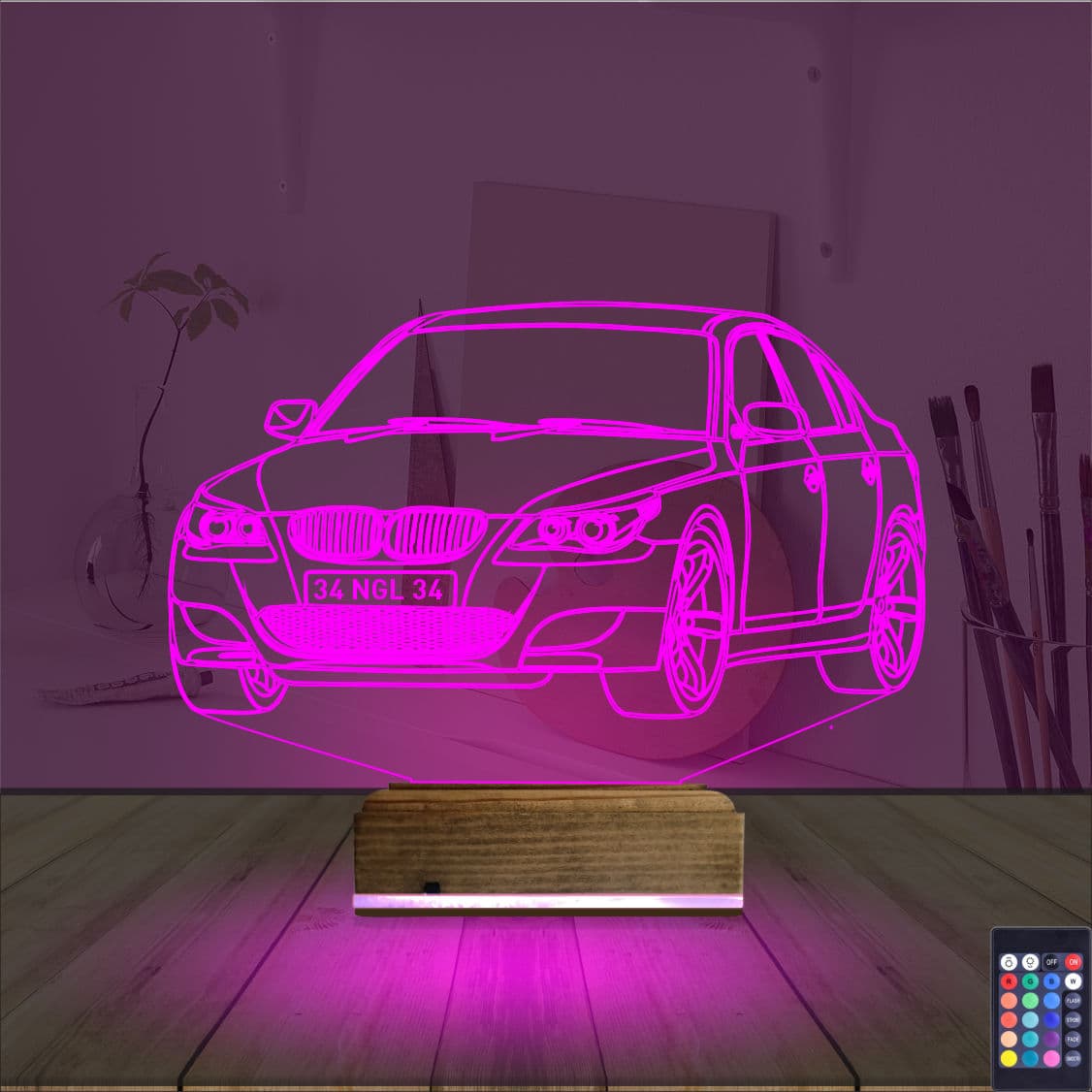 BMW E60 — 3D LED Ночник | Подарок мужчине 4