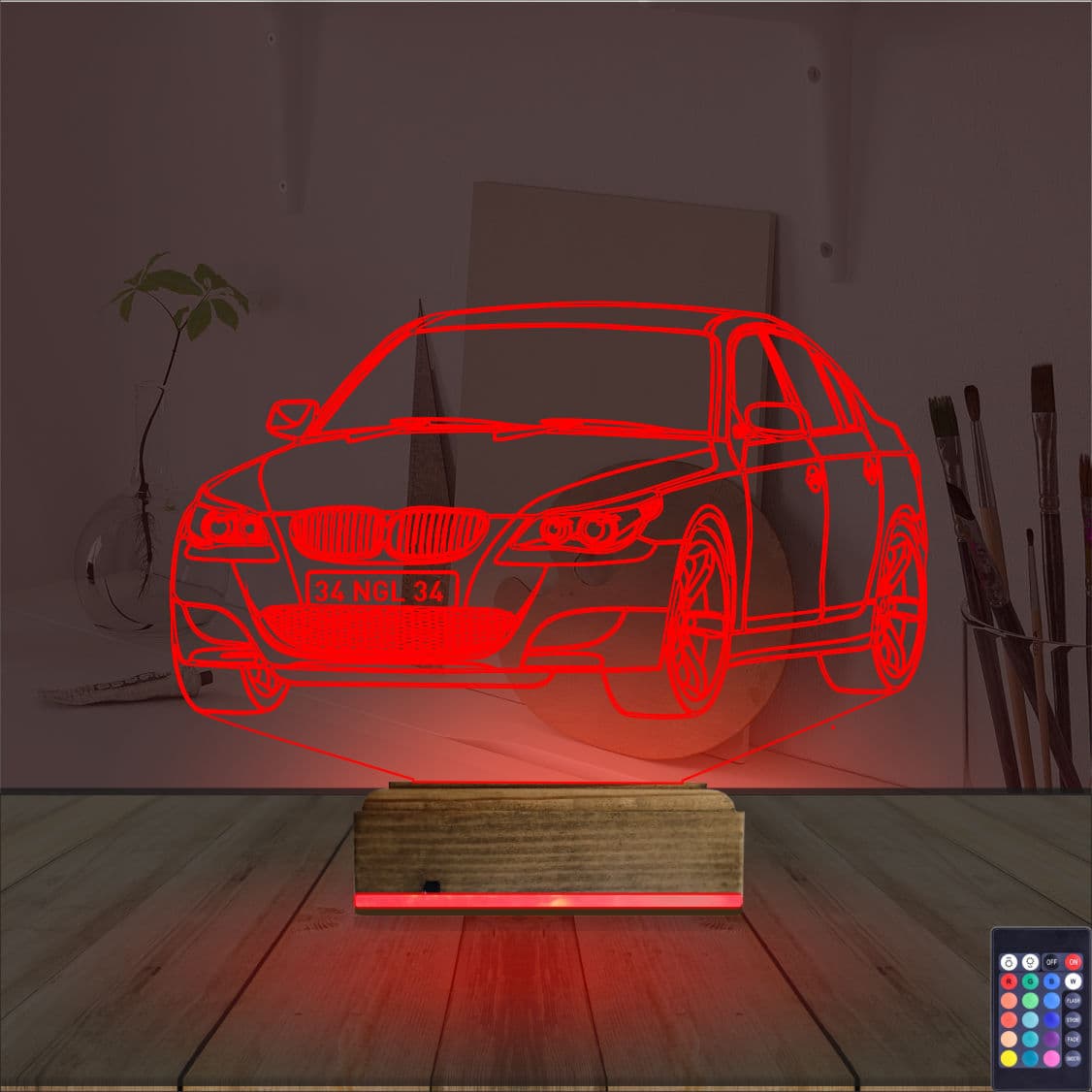 BMW E60 — 3D LED Ночник | Подарок мужчине 7