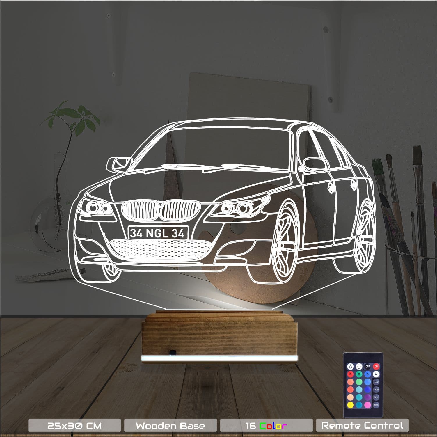 BMW E60 — 3D LED Ночник | Подарок мужчине 8