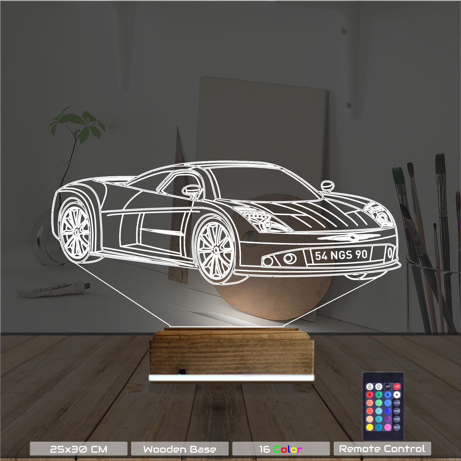 Спортивный автомобиль — 3D LED Ночник | Подарок мужчине 8