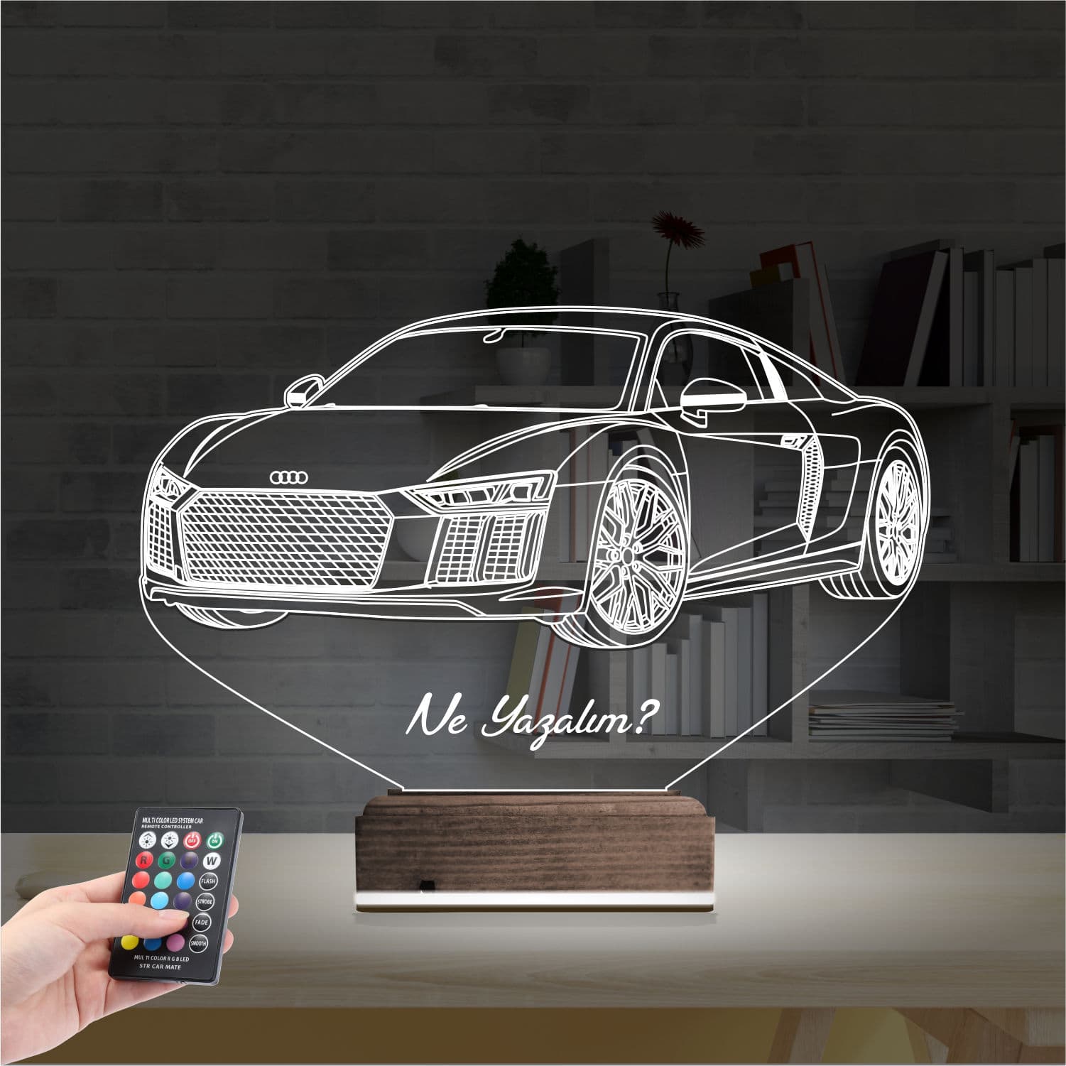 Audi R8 — 3D LED Ночник | Подарок мужчине 2