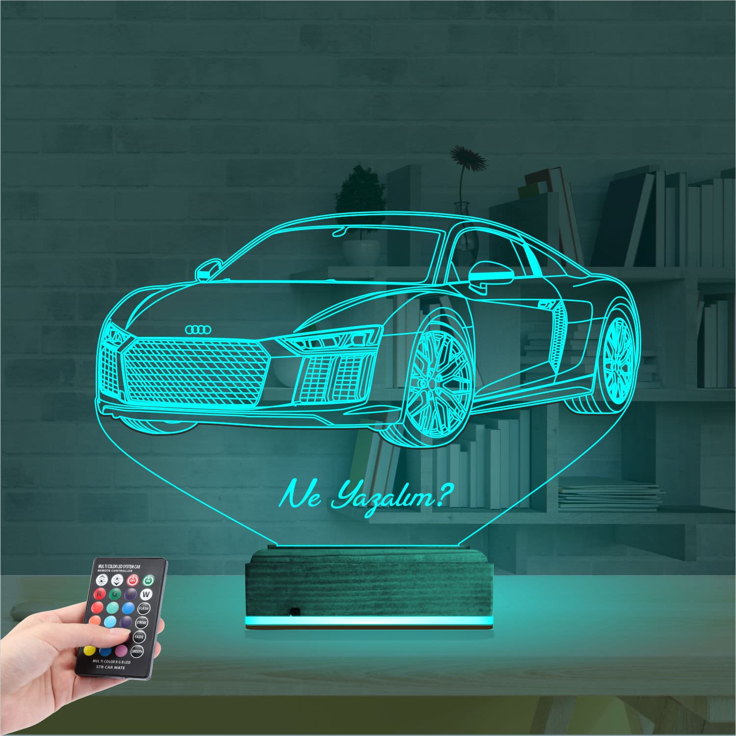 Audi R8 — 3D LED Ночник | Подарок мужчине 3