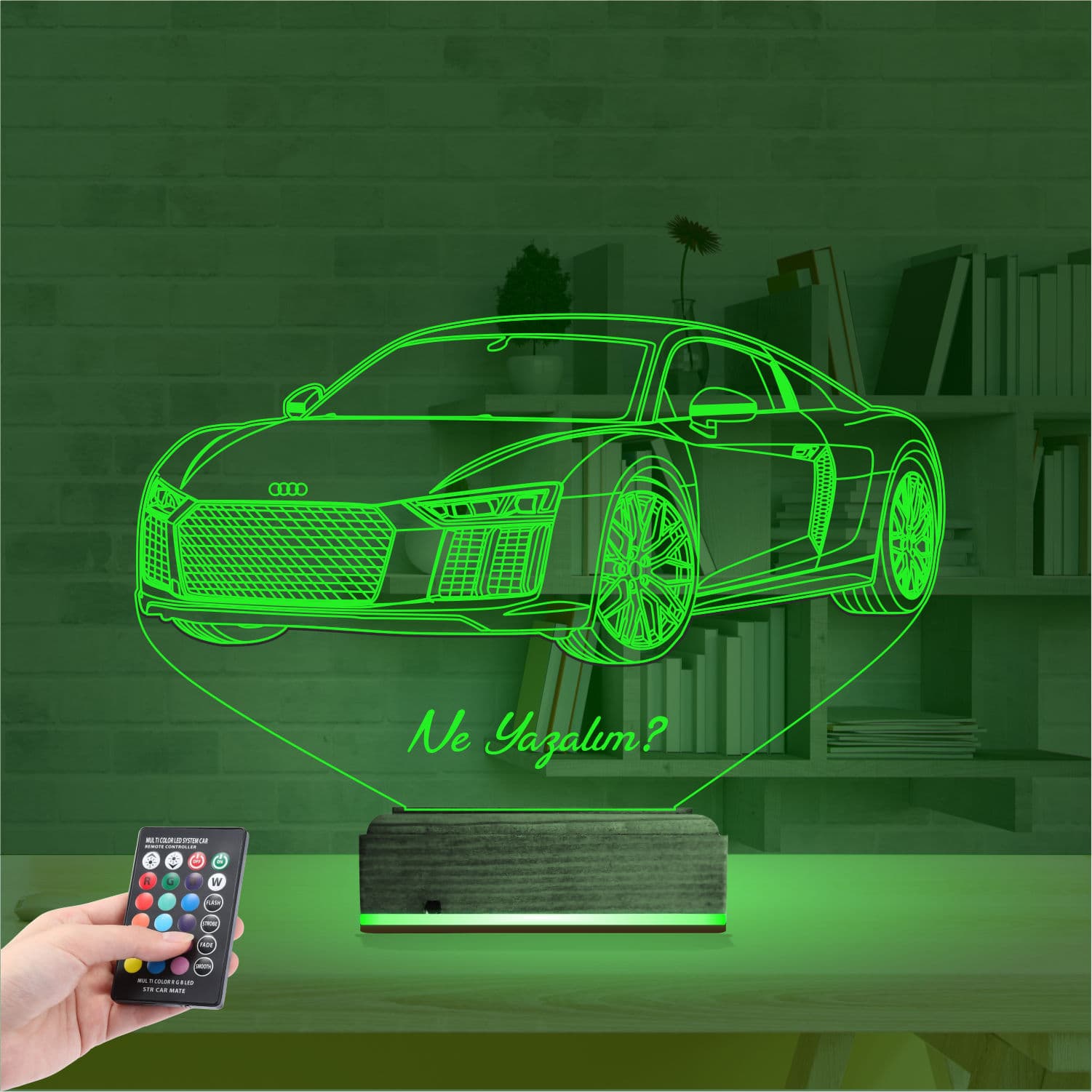 Audi R8 — 3D LED Ночник | Подарок мужчине 6