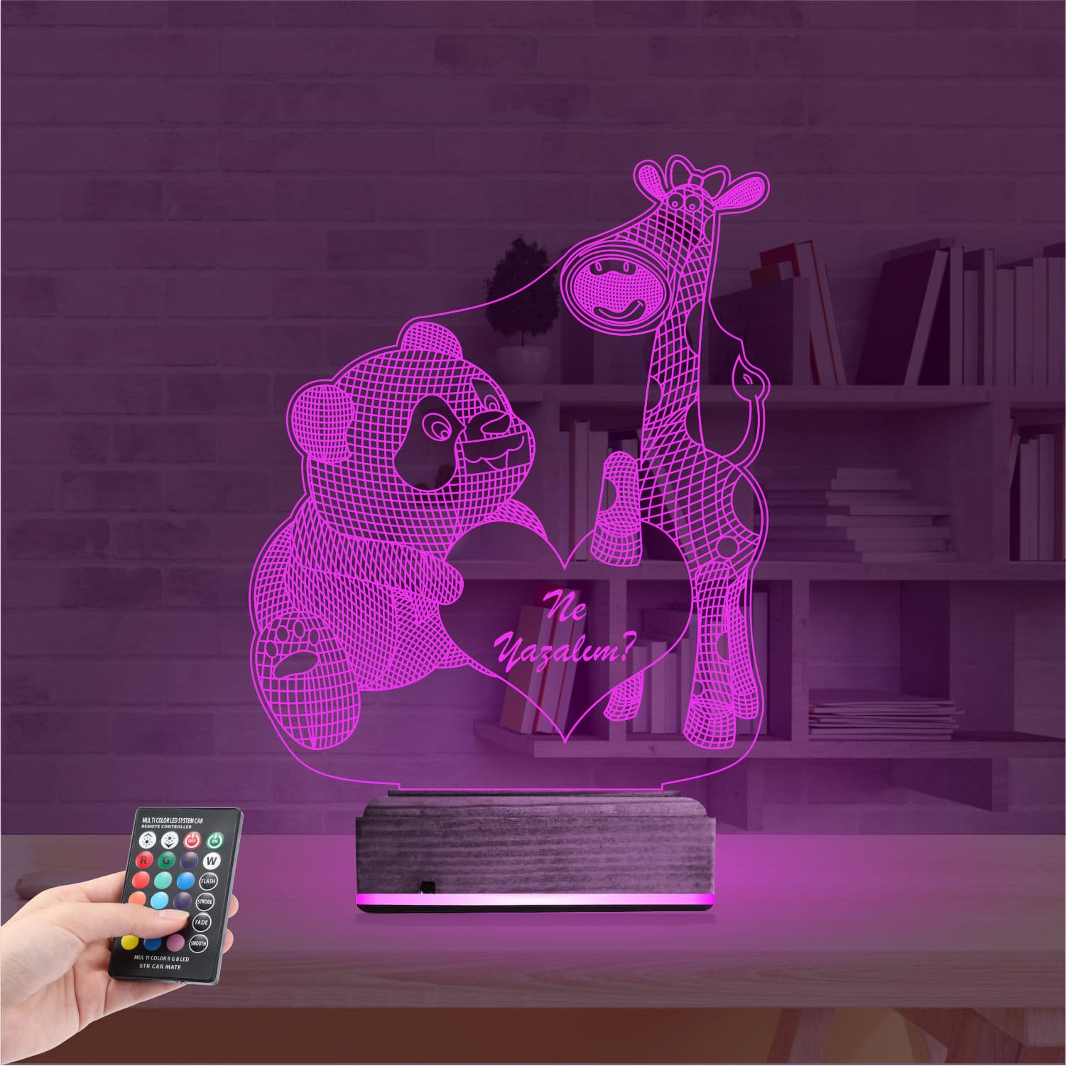 Панда и Жираф — 3D LED Ночник | Подарок любимым 4