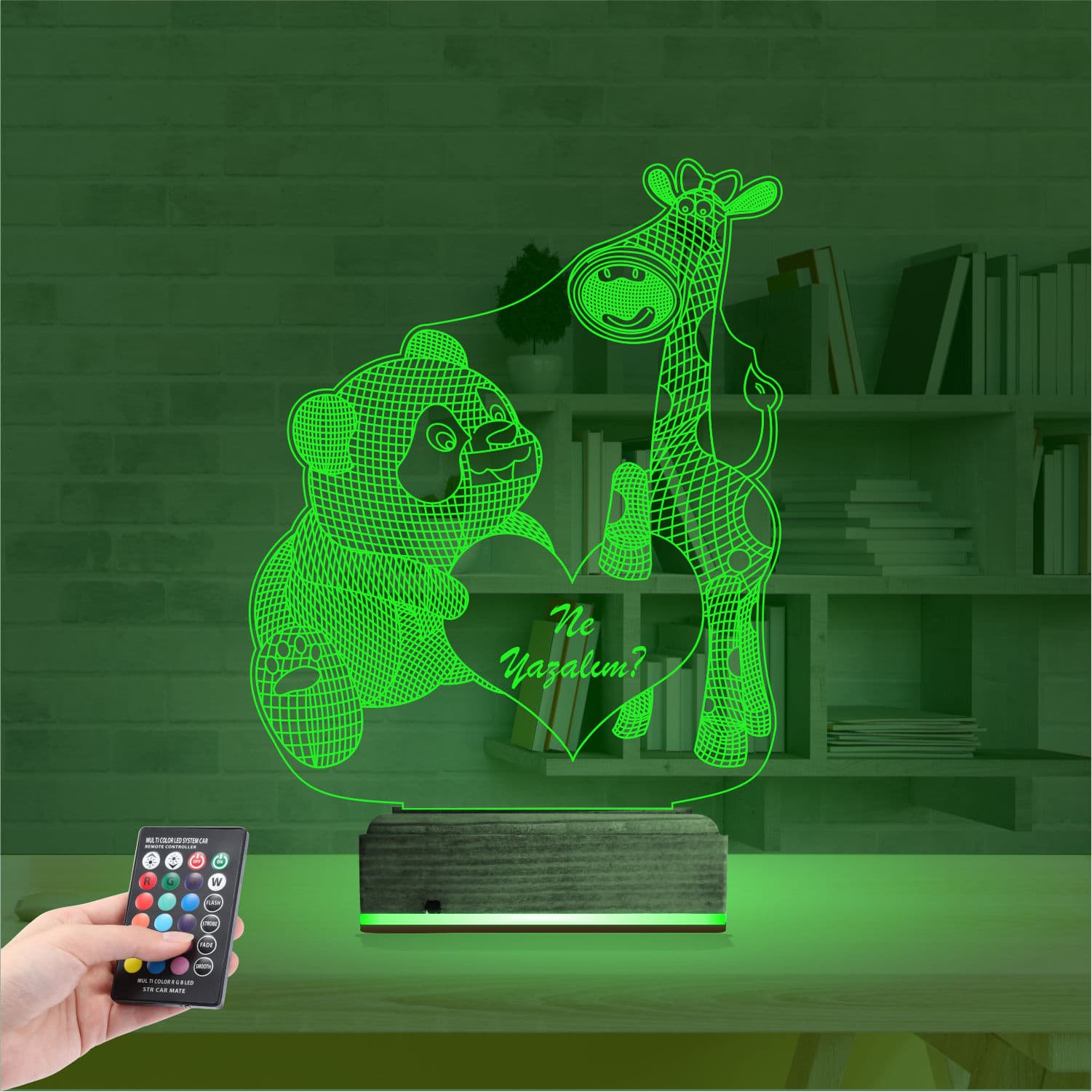 Панда и Жираф — 3D LED Ночник | Подарок любимым 6