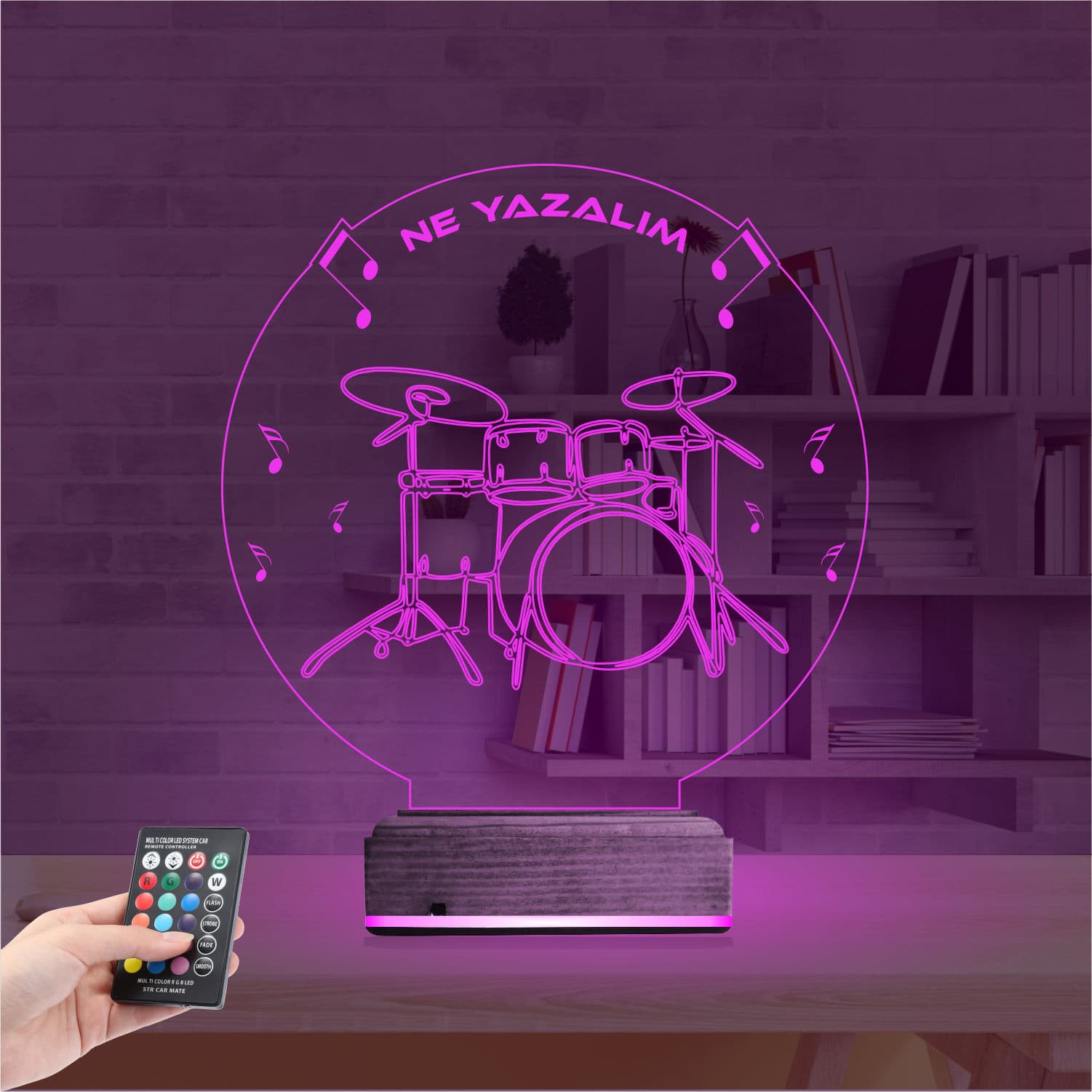 Барабанная установка — 3D LED Ночник | Подарок музыканту 4