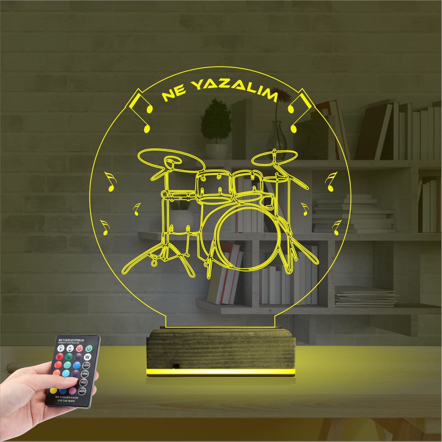 Барабанная установка — 3D LED Ночник | Подарок музыканту 5
