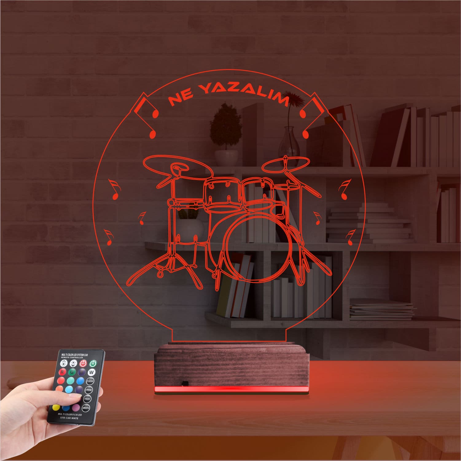 Барабанная установка — 3D LED Ночник | Подарок музыканту 7