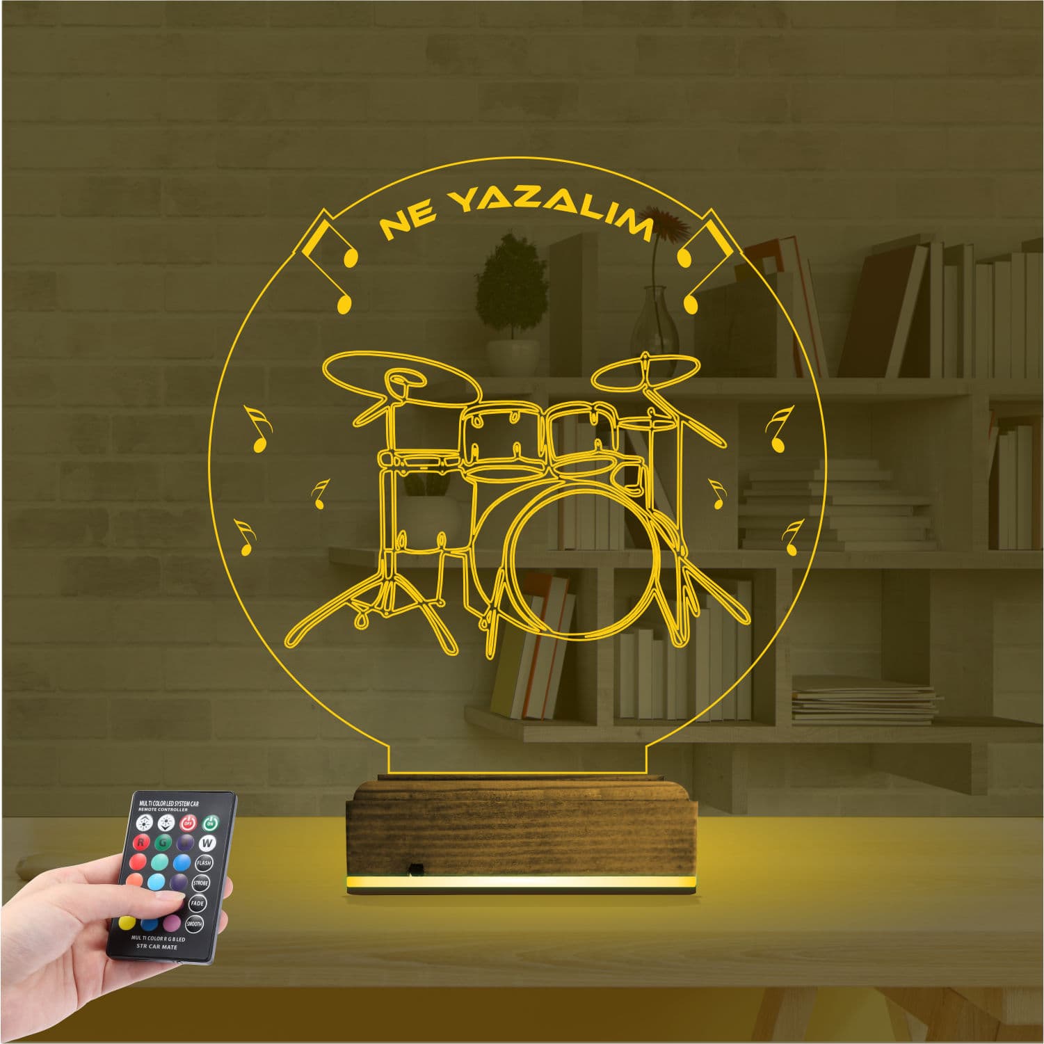 Барабанная установка — 3D LED Ночник | Подарок музыканту 8