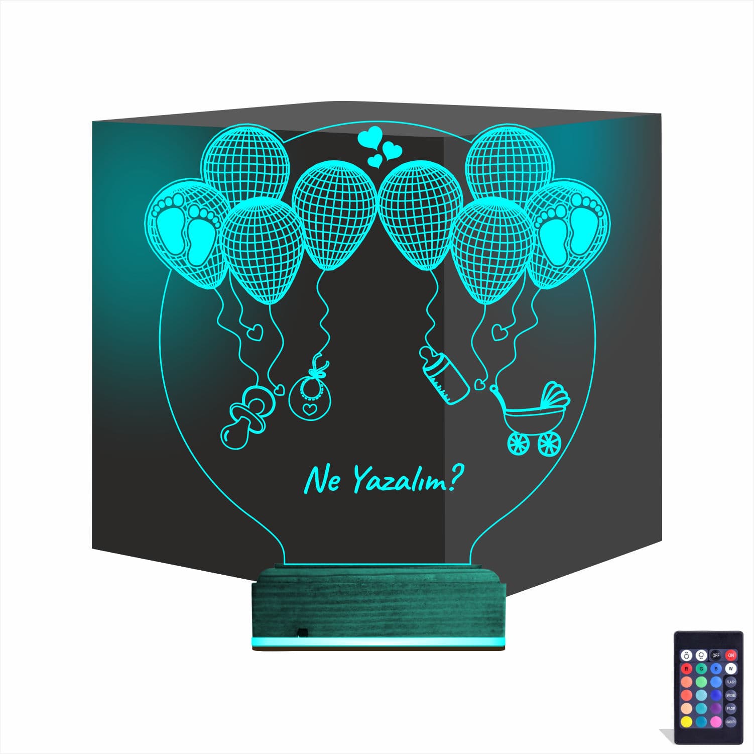 Воздушные шары и малыш — 3D LED Ночник | Подарок на рождение 1