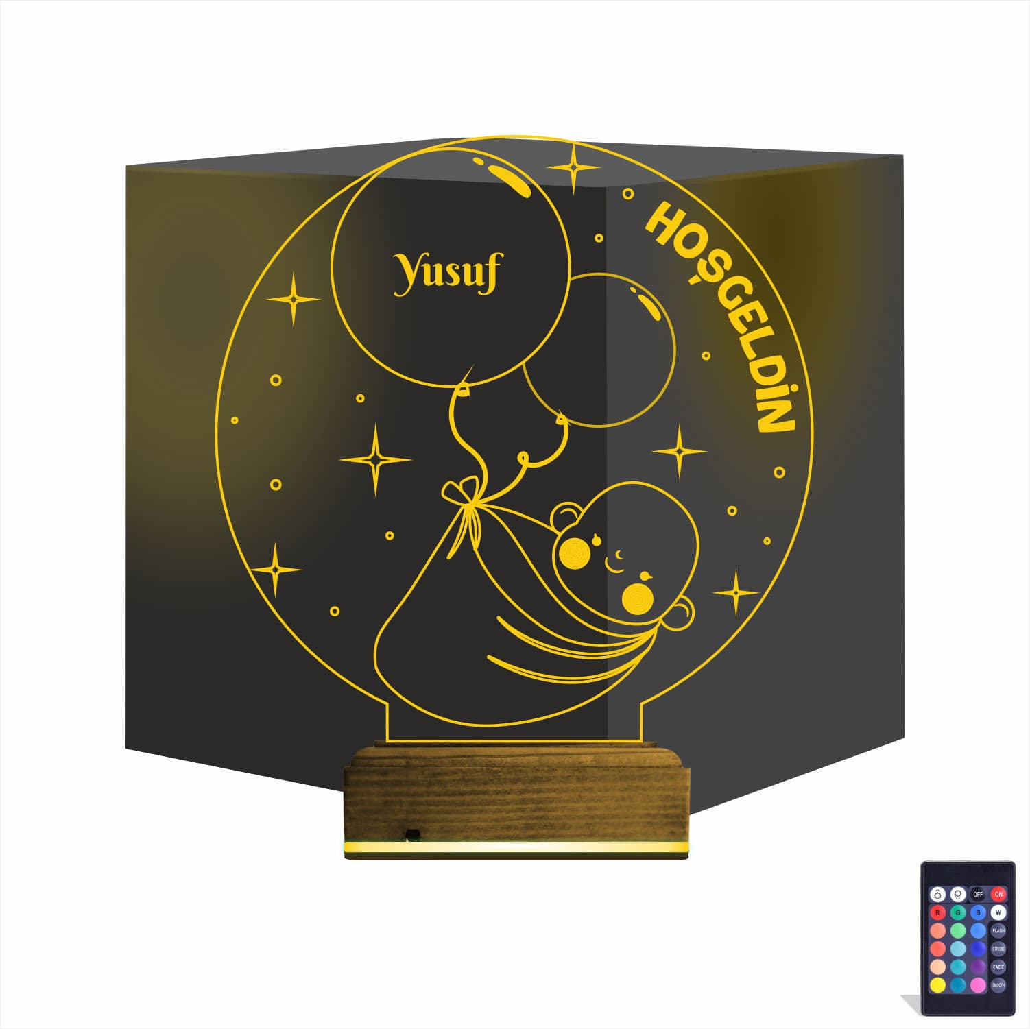 Младенец с шариками — 3D LED Ночник | Подарок на рождение 1