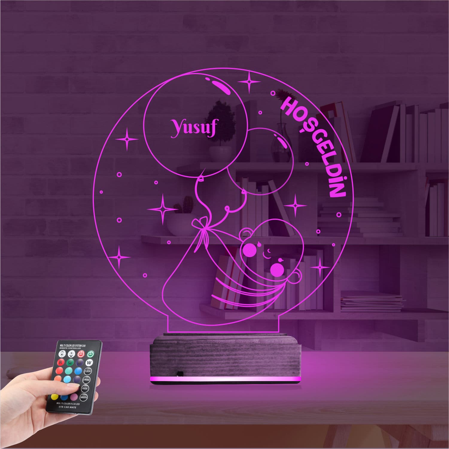 Младенец с шариками — 3D LED Ночник | Подарок на рождение 4