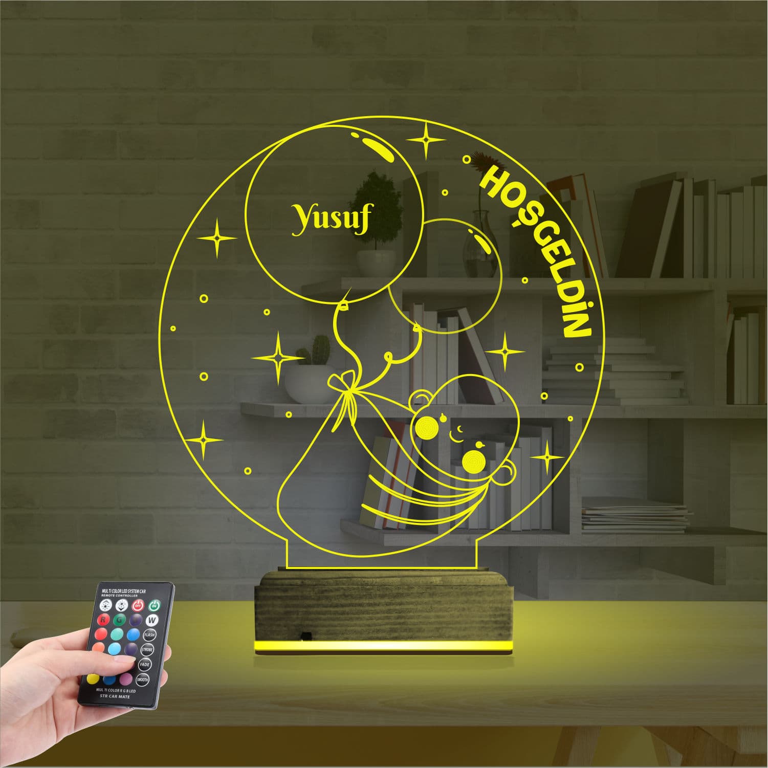 Младенец с шариками — 3D LED Ночник | Подарок на рождение 5